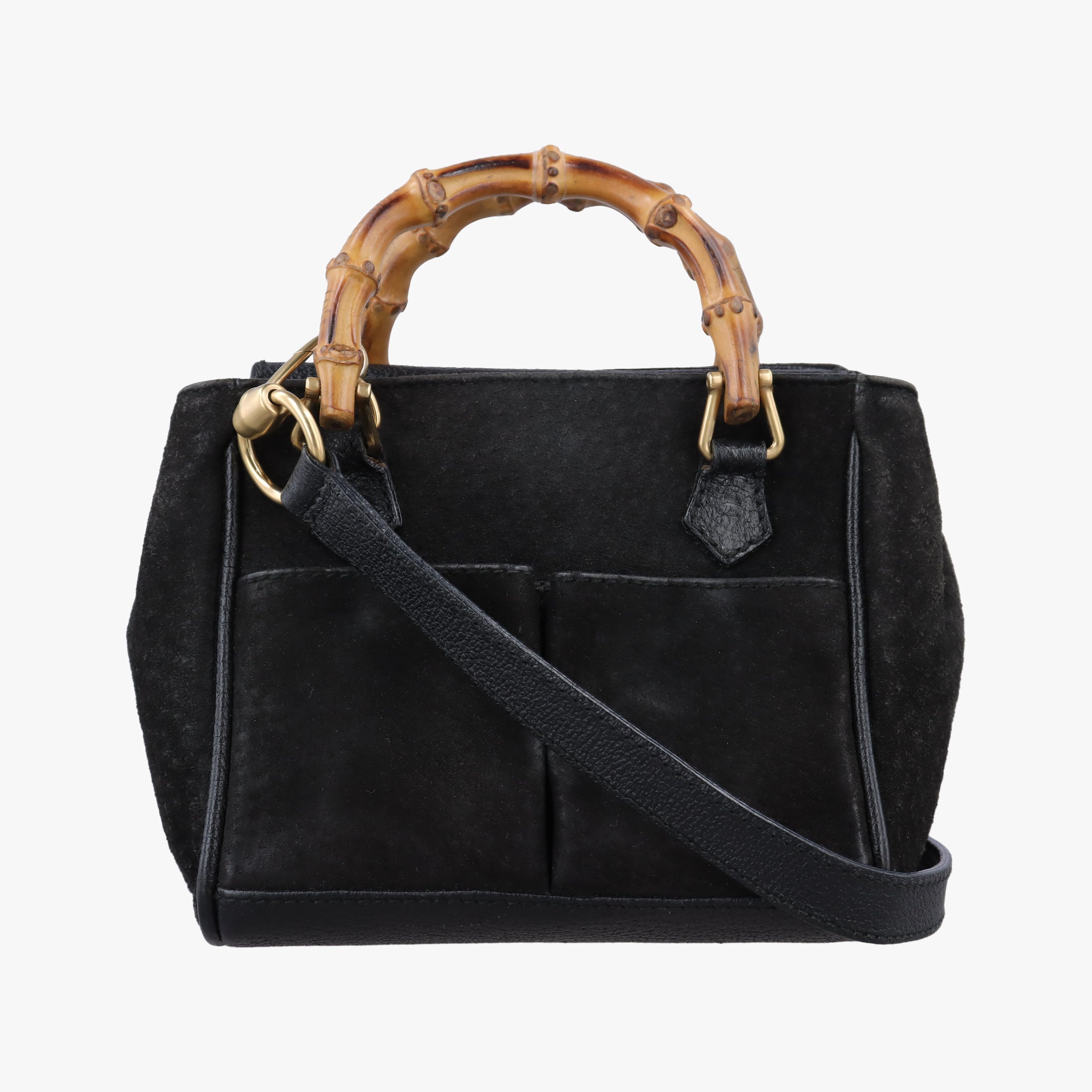 Secondhand Gucci bamboo Black Suede× Leather 007.17 shoulderbag | stylenewstar