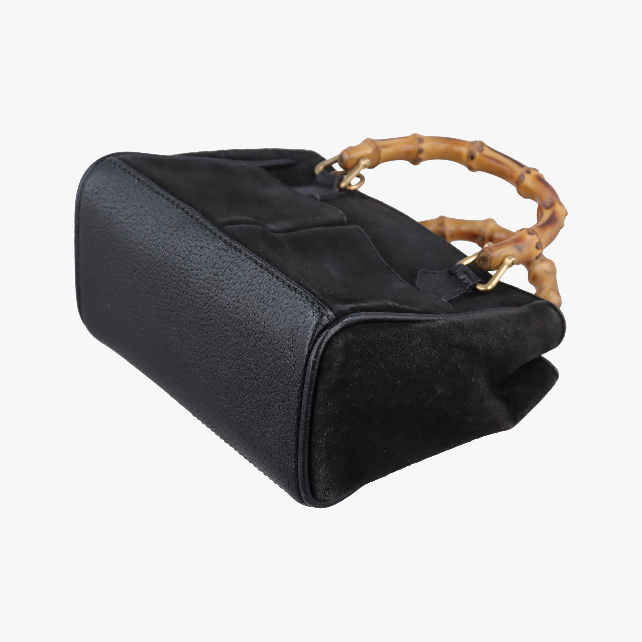 Secondhand Gucci bamboo Black Suede× Leather 007.17 shoulderbag | stylenewstar