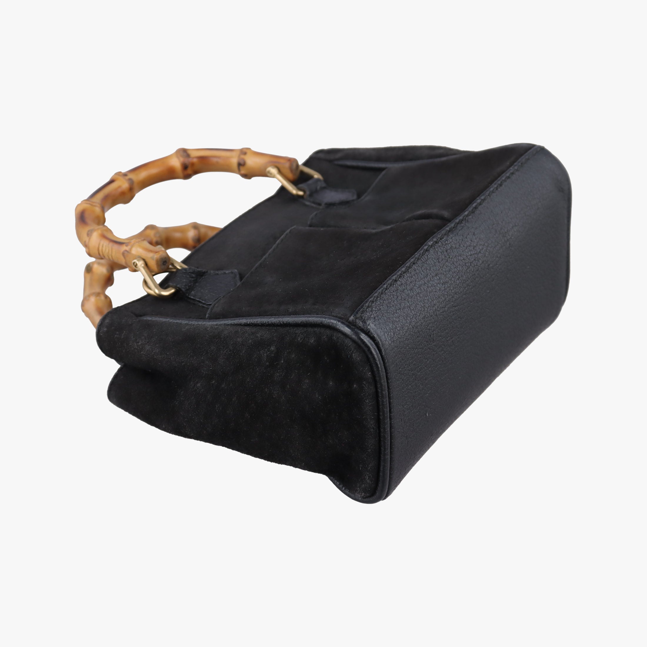 Secondhand Gucci bamboo Black Suede× Leather 007.17 shoulderbag | stylenewstar