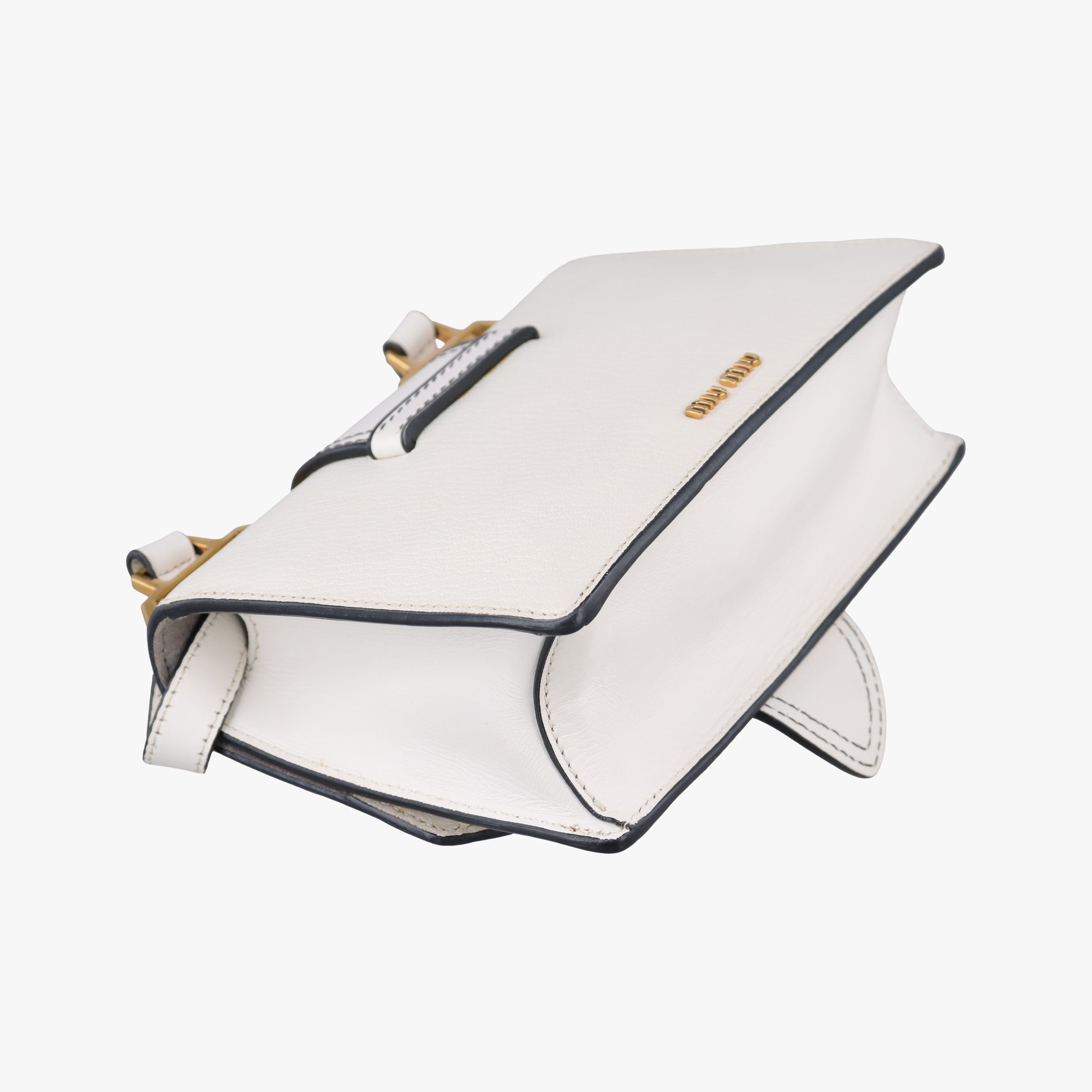 Vintage Miu Miu Miu Lady White Leather  shoulderbag | stylenewstar