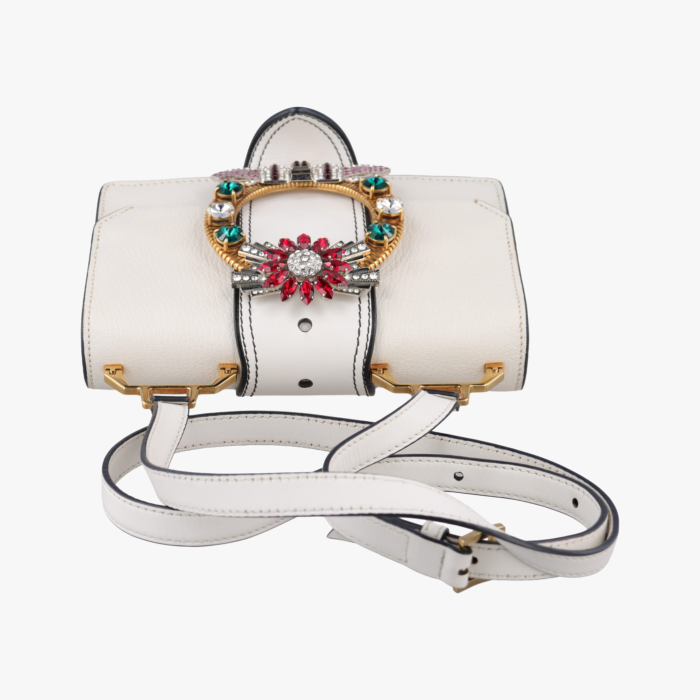 Vintage Miu Miu Miu Lady White Leather  shoulderbag | stylenewstar