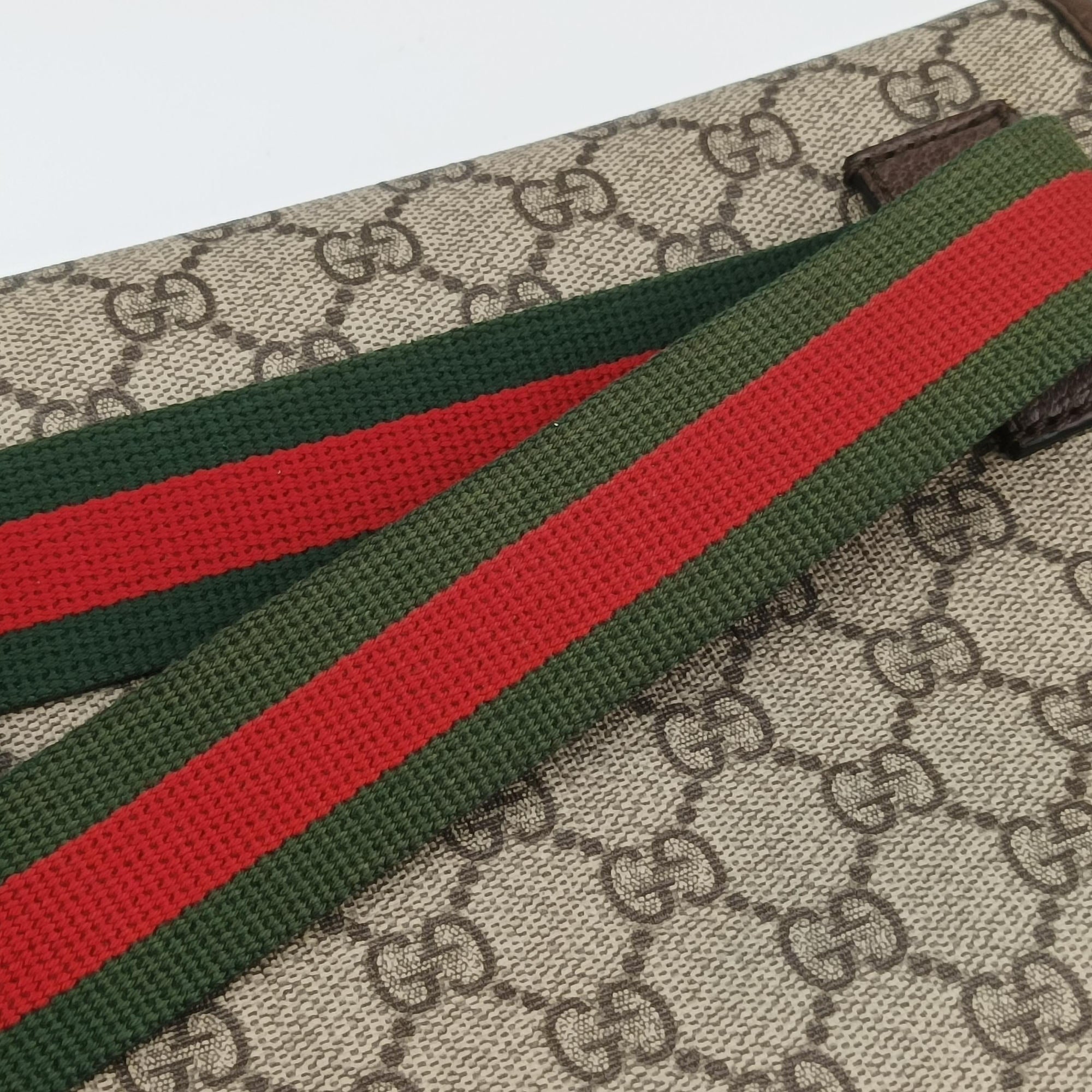 Vintage Gucci NEO VINTAGE GG Supreme Brown PVC coated canvas×Leather 493930 bum bag/waist bag | stylenewstar