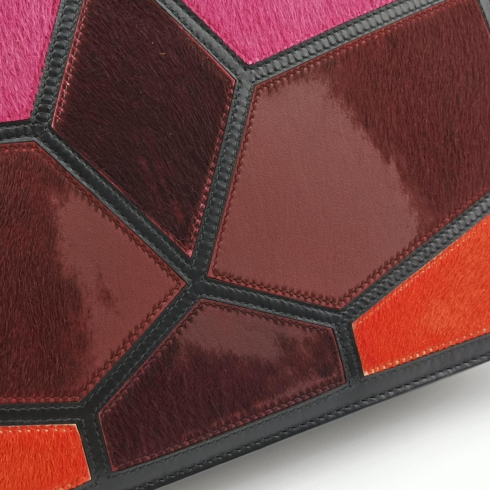 Secondhand Bvlgari Serpenti Orange×Pink×Bordeaux Pony Hair  shoulderbag | stylenewstar