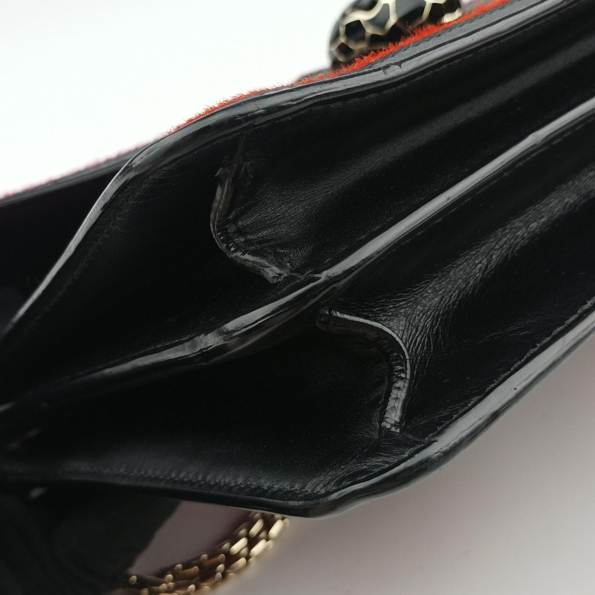 Secondhand Bvlgari Serpenti Orange×Pink×Bordeaux Pony Hair  shoulderbag | stylenewstar
