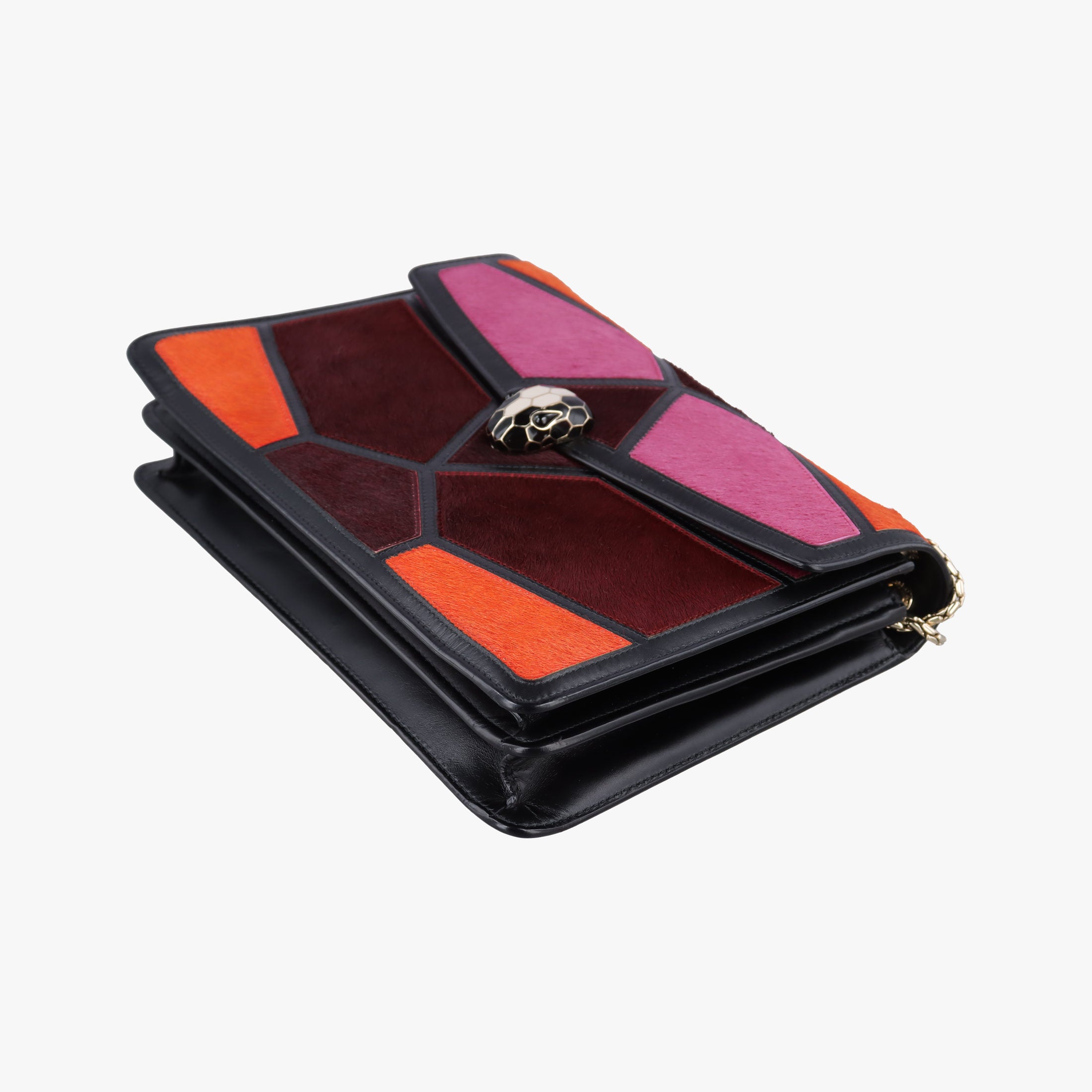 Secondhand Bvlgari Serpenti Orange×Pink×Bordeaux Pony Hair  shoulderbag | stylenewstar