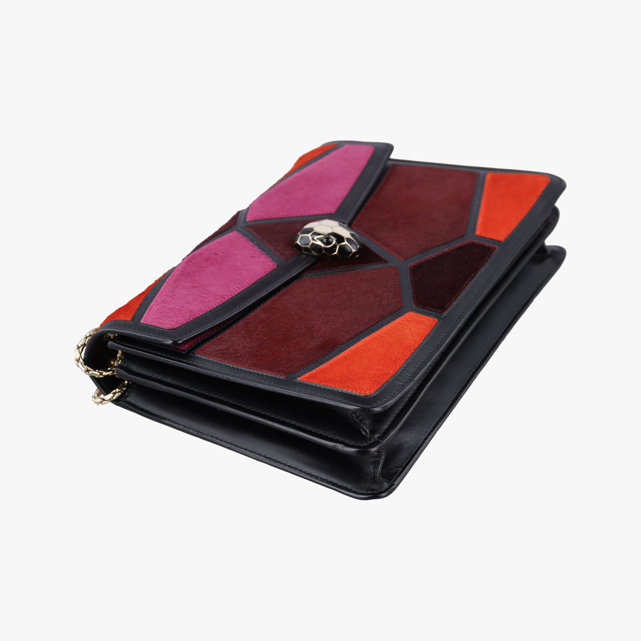Secondhand Bvlgari Serpenti Orange×Pink×Bordeaux Pony Hair  shoulderbag | stylenewstar