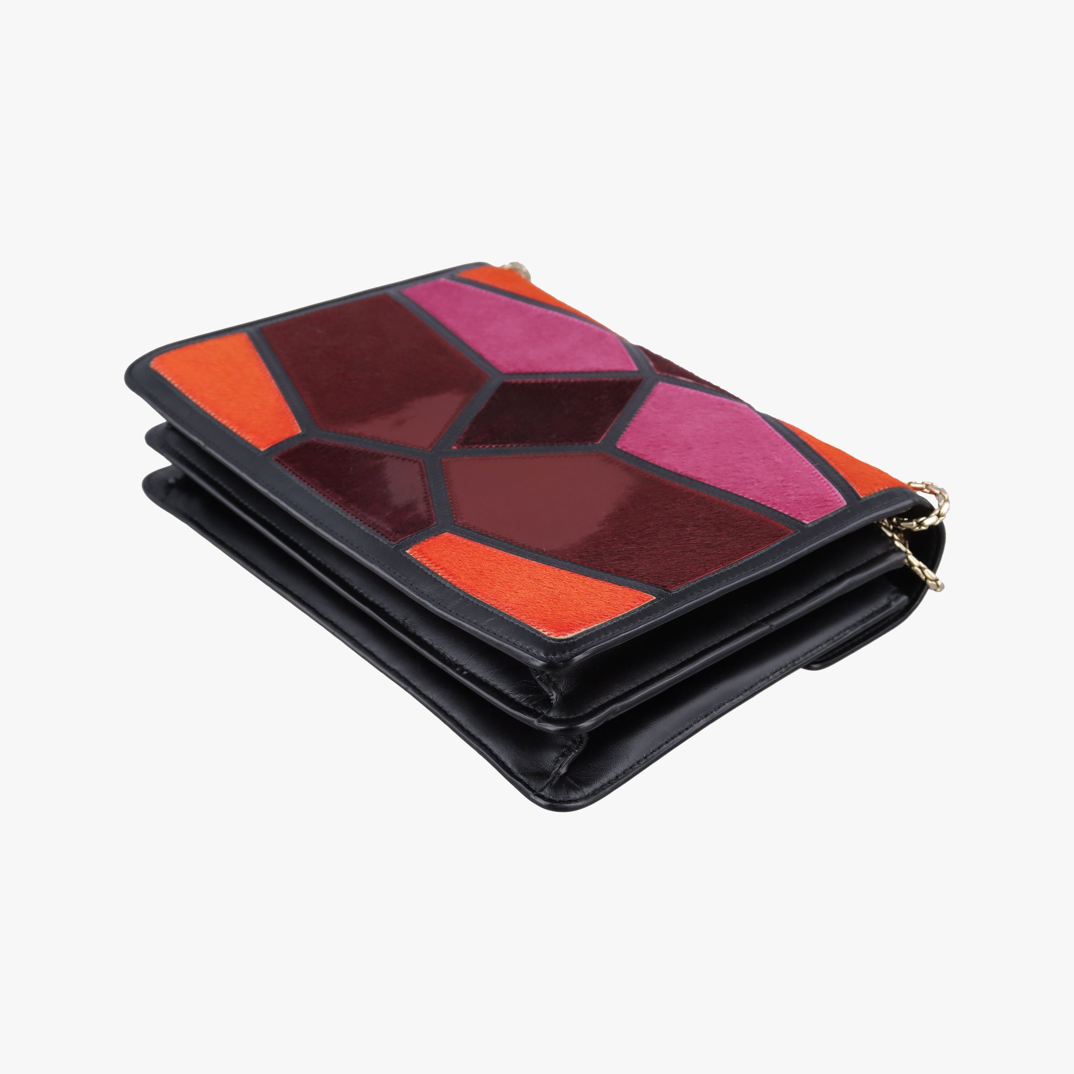 Secondhand Bvlgari Serpenti Orange×Pink×Bordeaux Pony Hair  shoulderbag | stylenewstar