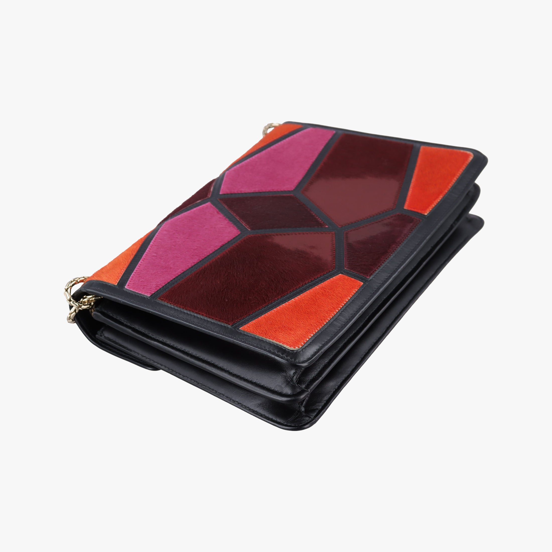 Secondhand Bvlgari Serpenti Orange×Pink×Bordeaux Pony Hair  shoulderbag | stylenewstar