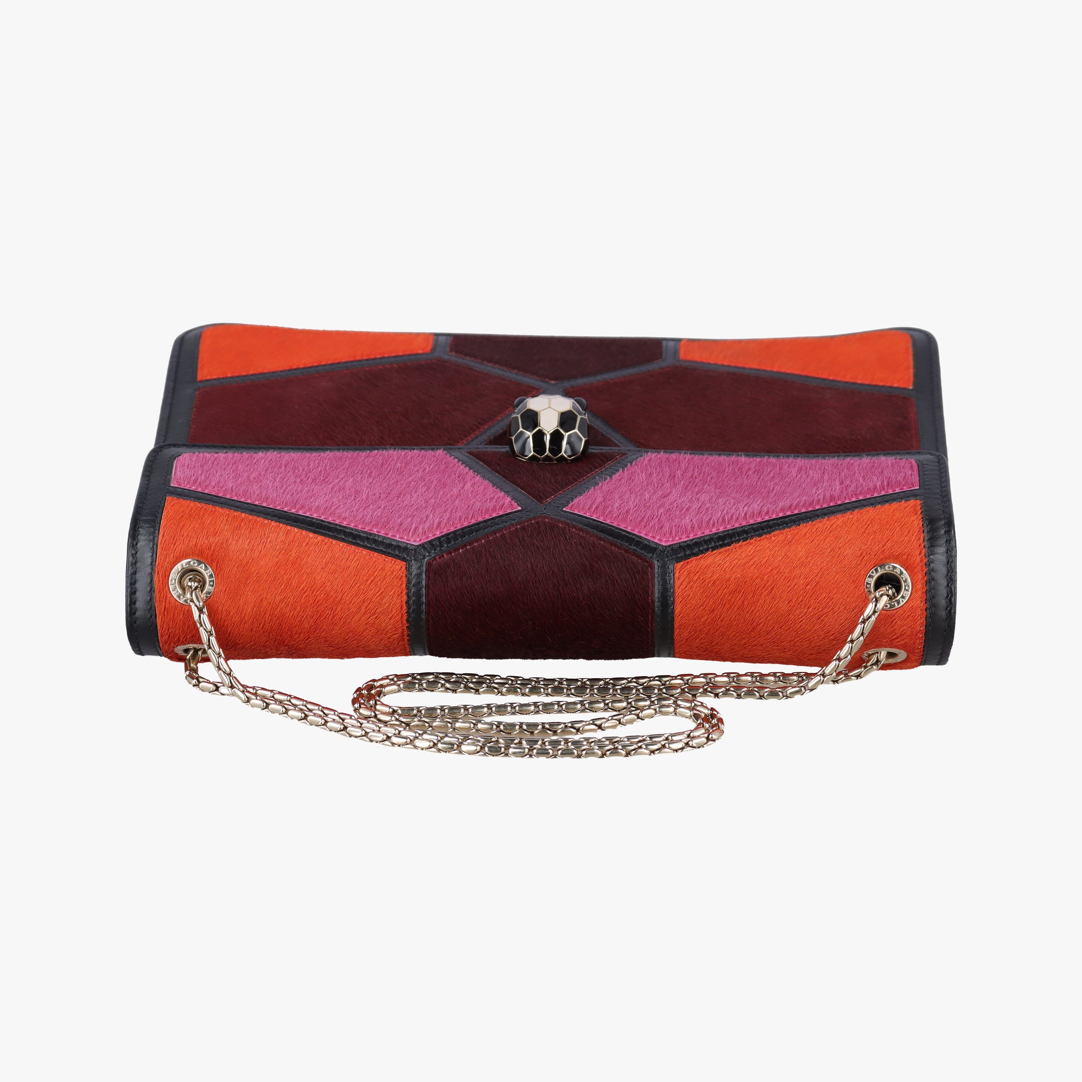 Secondhand Bvlgari Serpenti Orange×Pink×Bordeaux Pony Hair  shoulderbag | stylenewstar