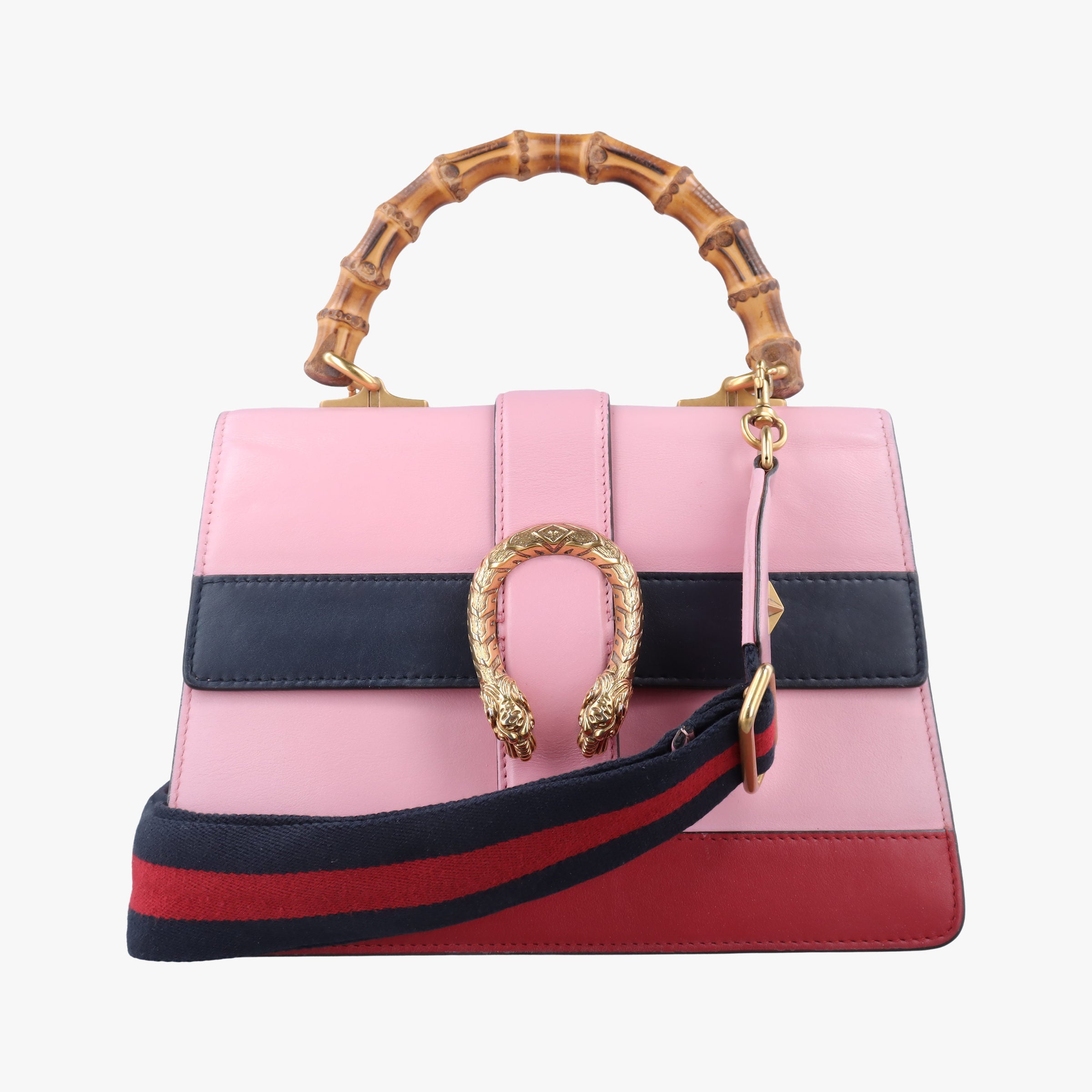 Pre-owned Gucci Dionysus Pink×navy×red Leather 448075 shoulderbag | stylenewstar