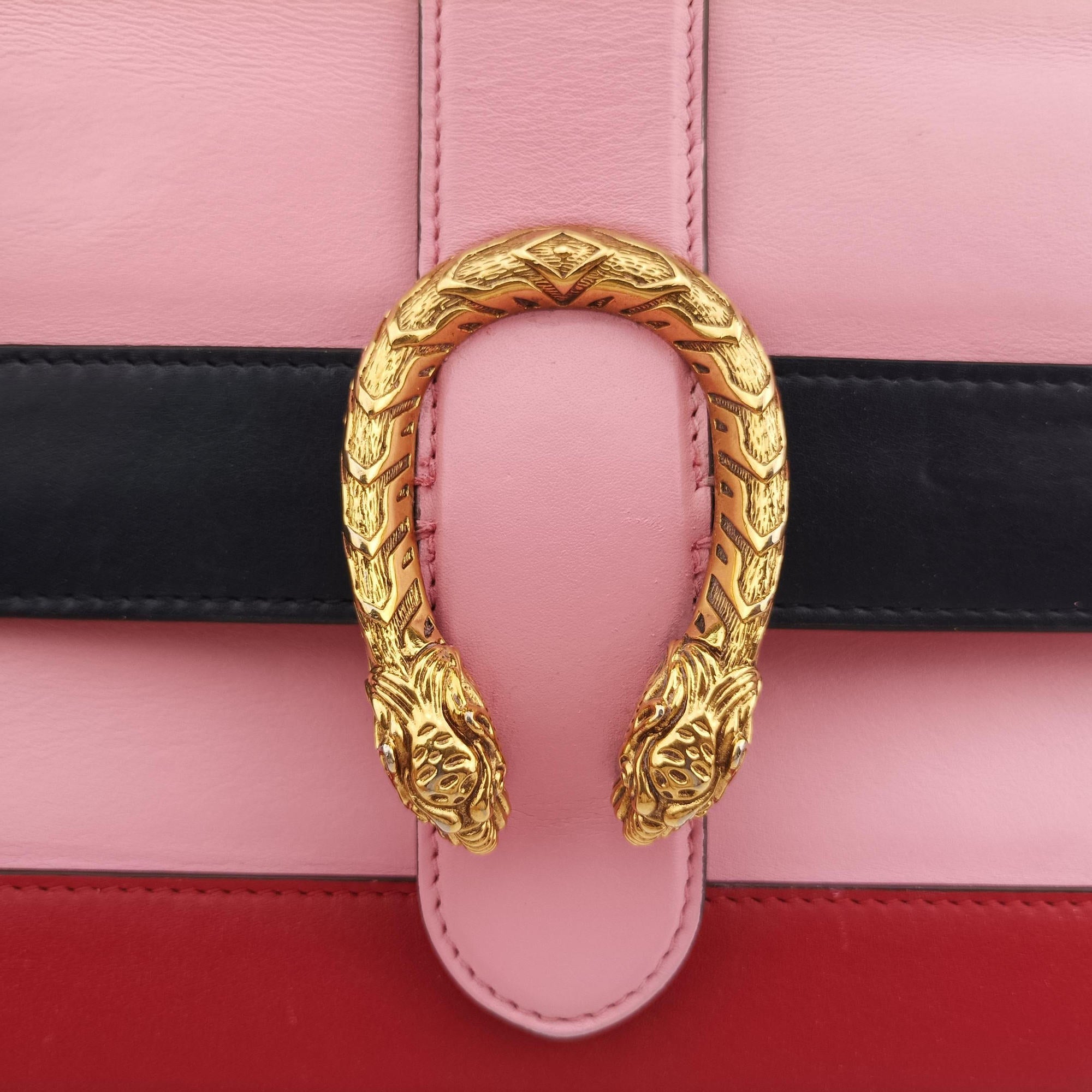 Pre-owned Gucci Dionysus Pink×navy×red Leather 448075 shoulderbag | stylenewstar