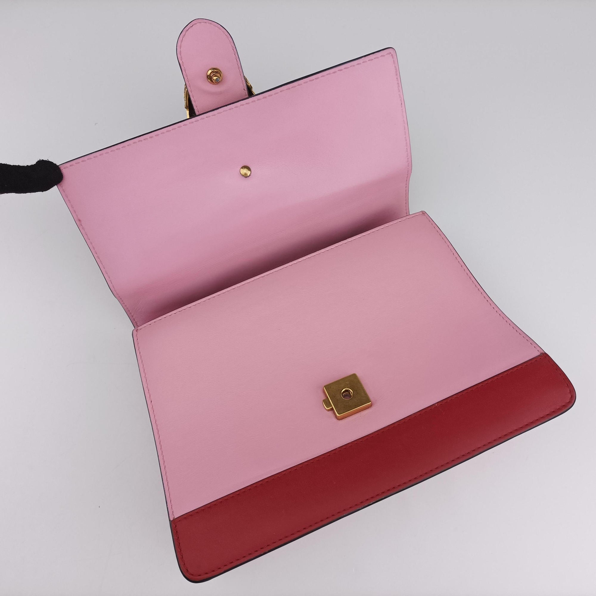 Pre-owned Gucci Dionysus Pink×navy×red Leather 448075 shoulderbag | stylenewstar