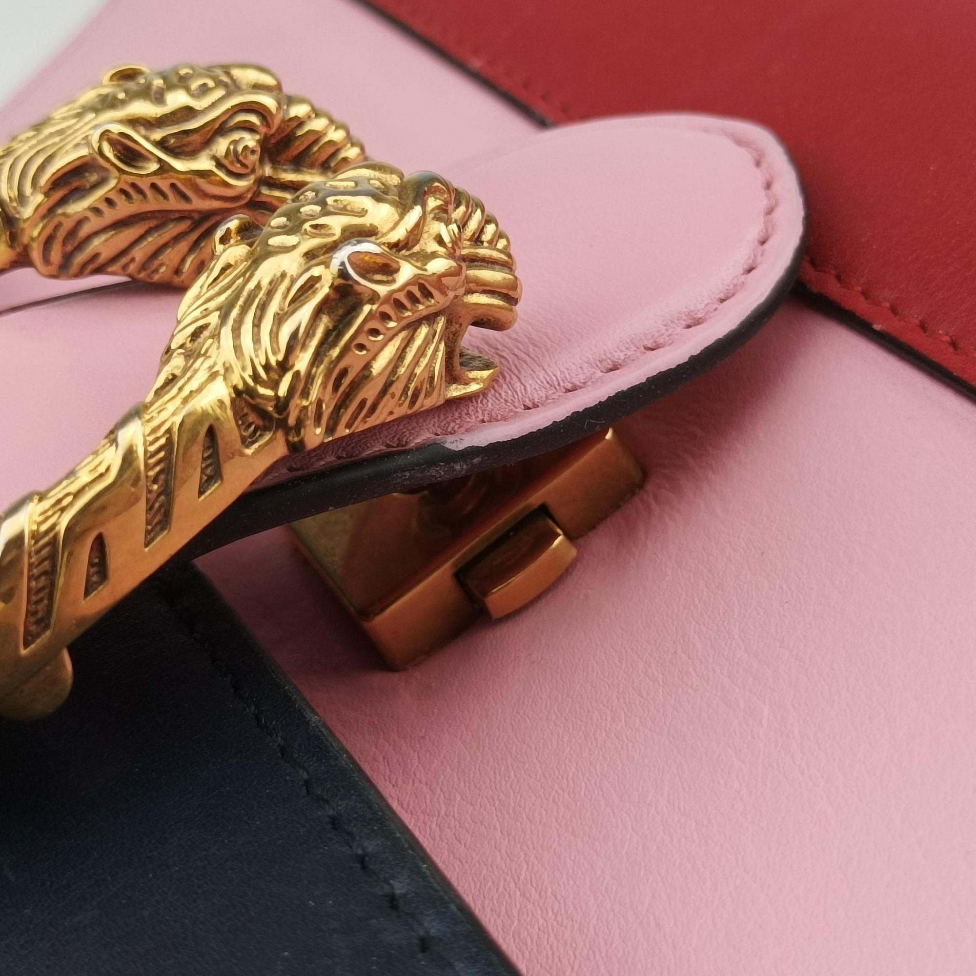 Pre-owned Gucci Dionysus Pink×navy×red Leather 448075 shoulderbag | stylenewstar