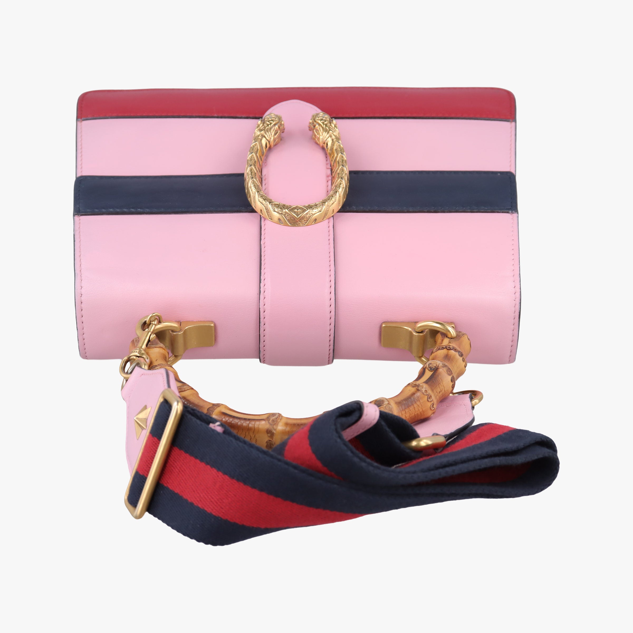 Pre-owned Gucci Dionysus Pink×navy×red Leather 448075 shoulderbag | stylenewstar