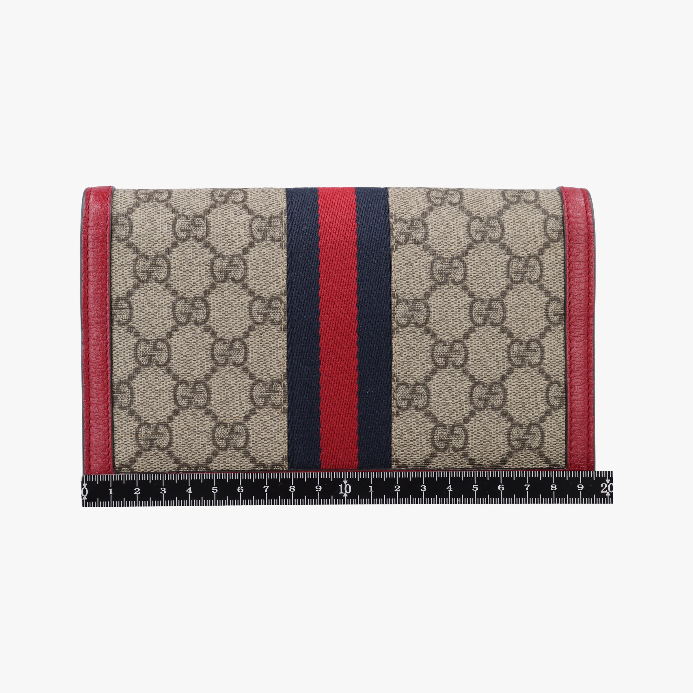 Pre-owned Gucci Queen Margaret Beige×Red×Navy PVC coated canvas×leather 476079 shoulderbag | stylenewstar