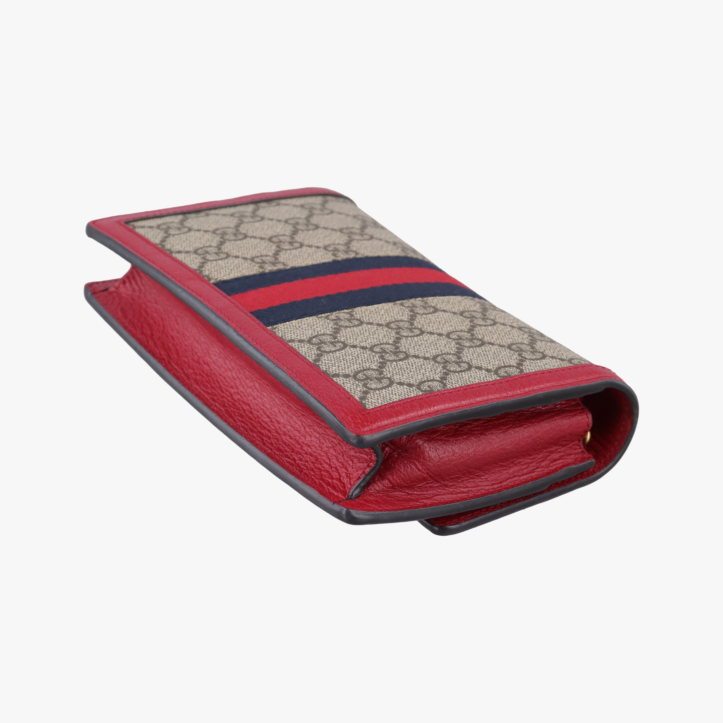 Pre-owned Gucci Queen Margaret Beige×Red×Navy PVC coated canvas×leather 476079 shoulderbag | stylenewstar