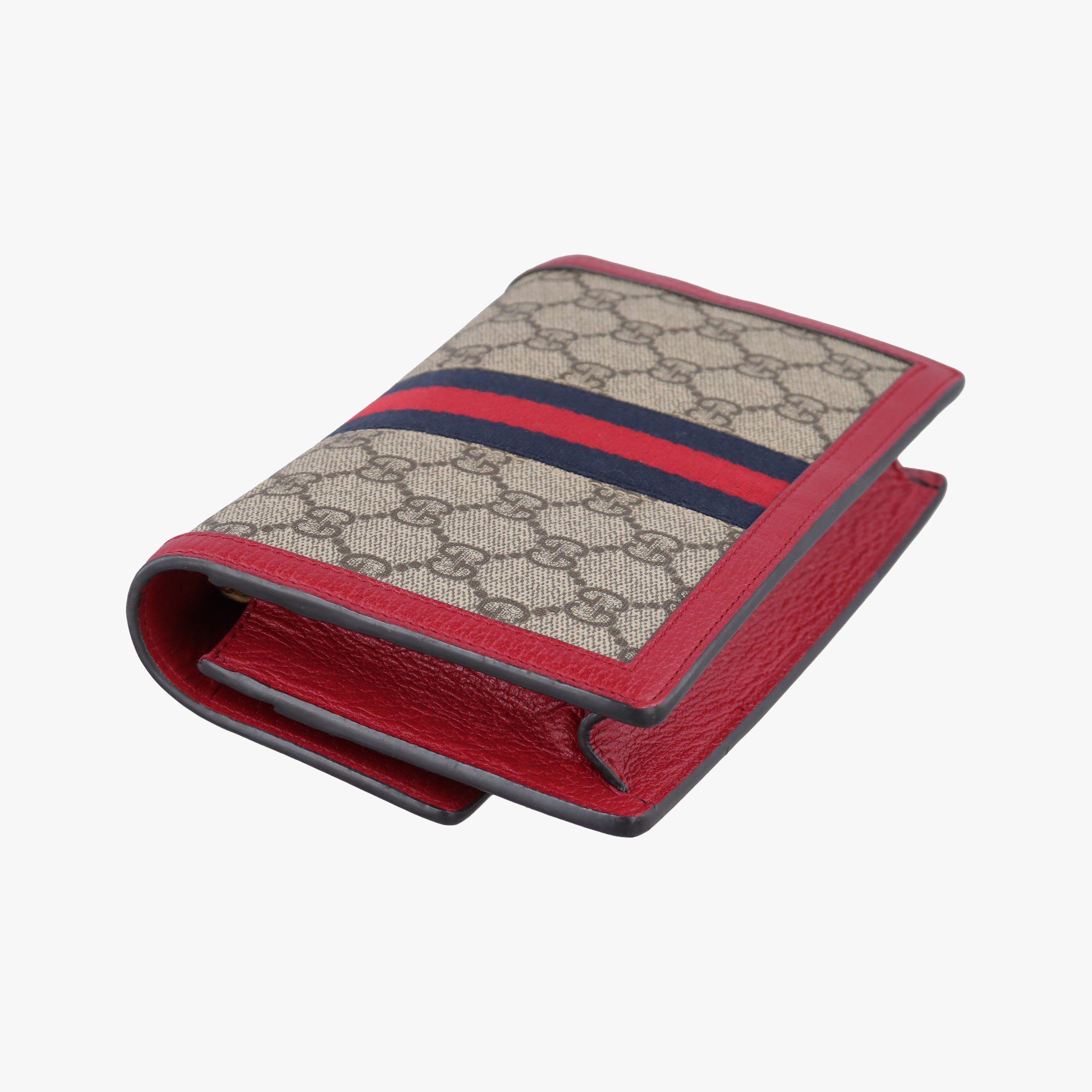 Pre-owned Gucci Queen Margaret Beige×Red×Navy PVC coated canvas×leather 476079 shoulderbag | stylenewstar