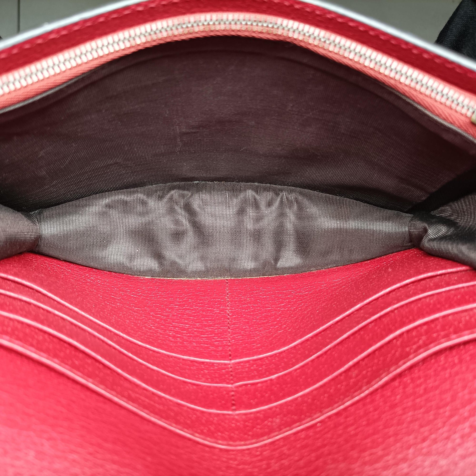 Pre-owned Gucci Queen Margaret Beige×Red×Navy PVC coated canvas×leather 476079 shoulderbag | stylenewstar