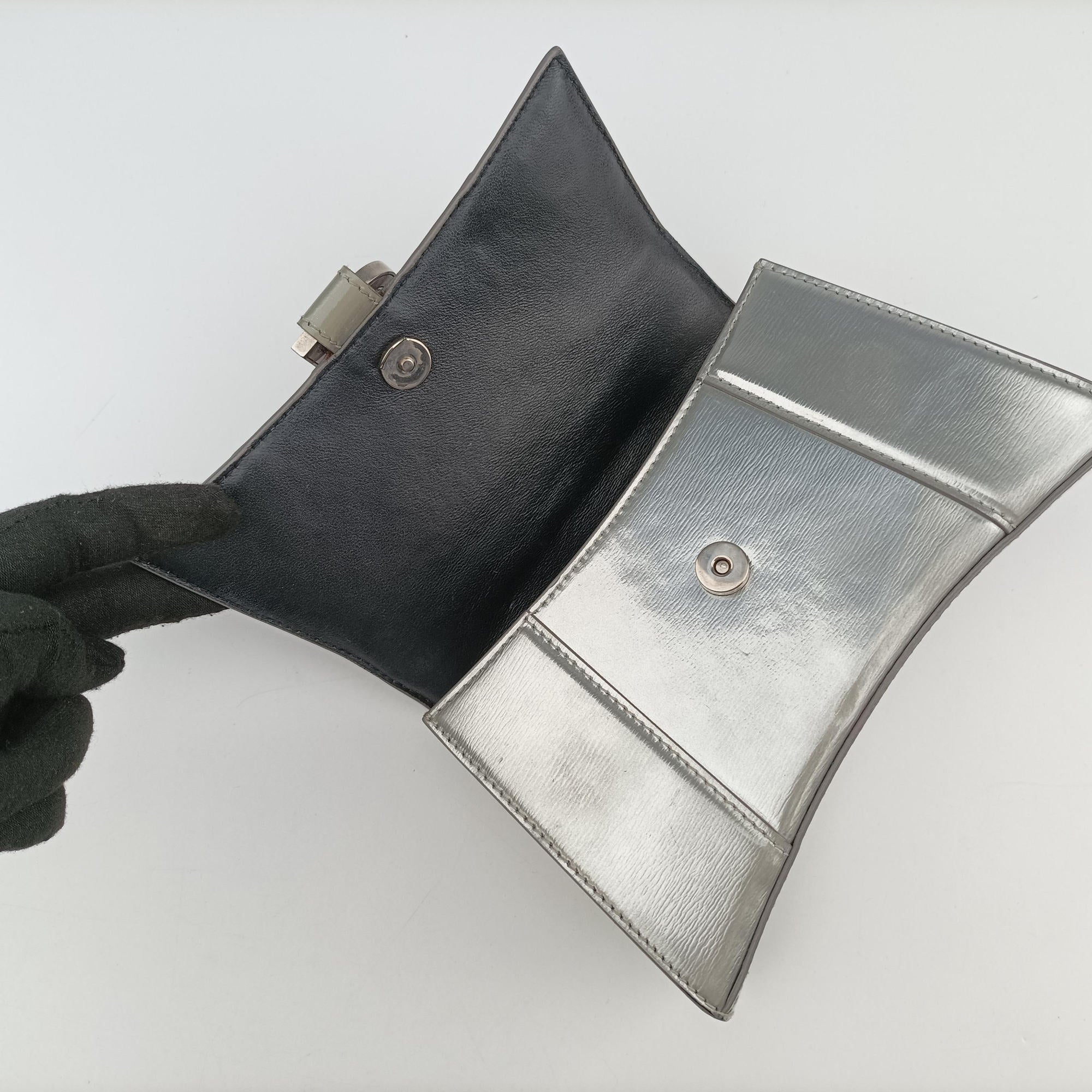 Secondhand Balenciaga Hourglass XS Silver leather  shoulderbag | stylenewstar