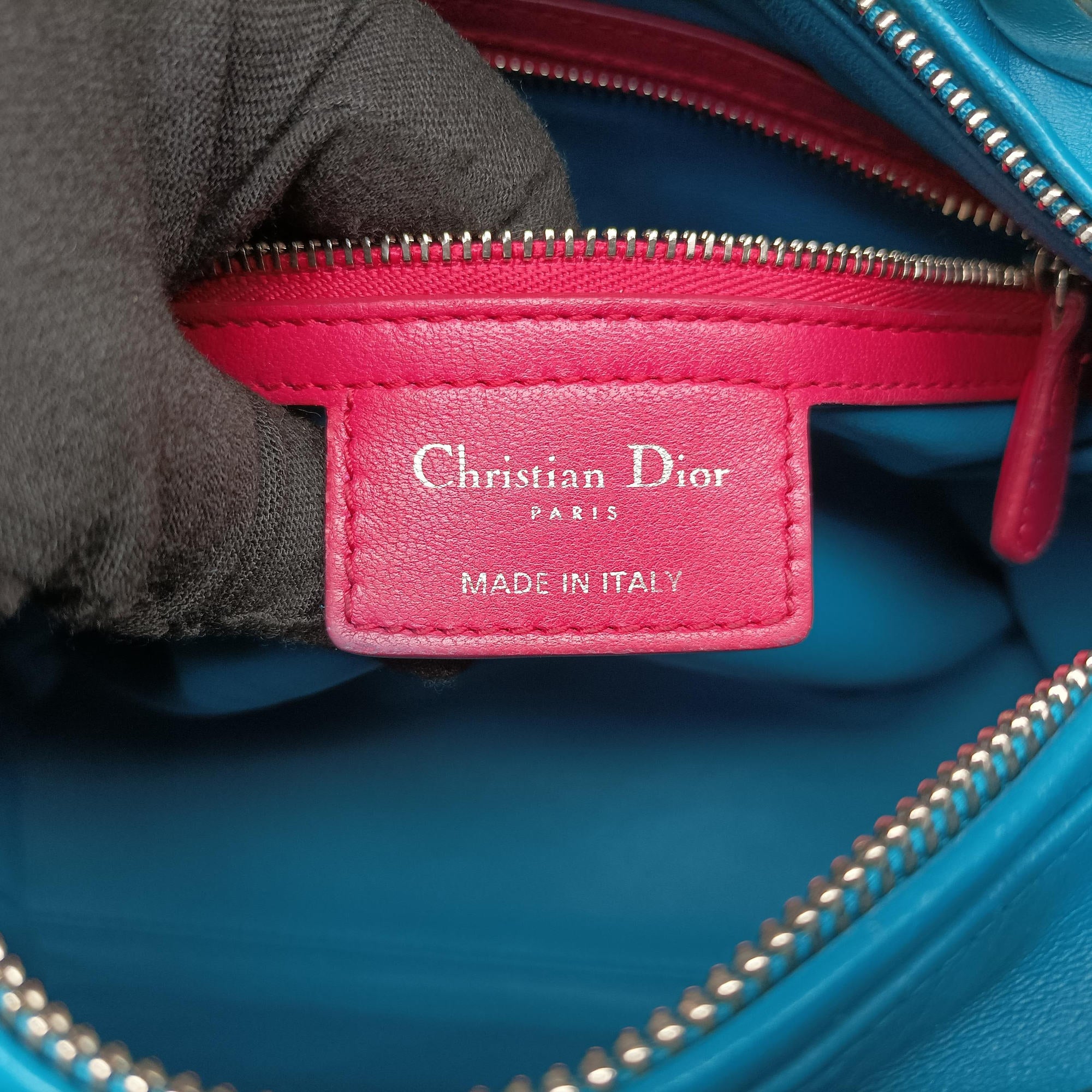 Vintage Christian Dior Lady Dior Navy×Pink×Light Blue lambskin  handbag | stylenewstar
