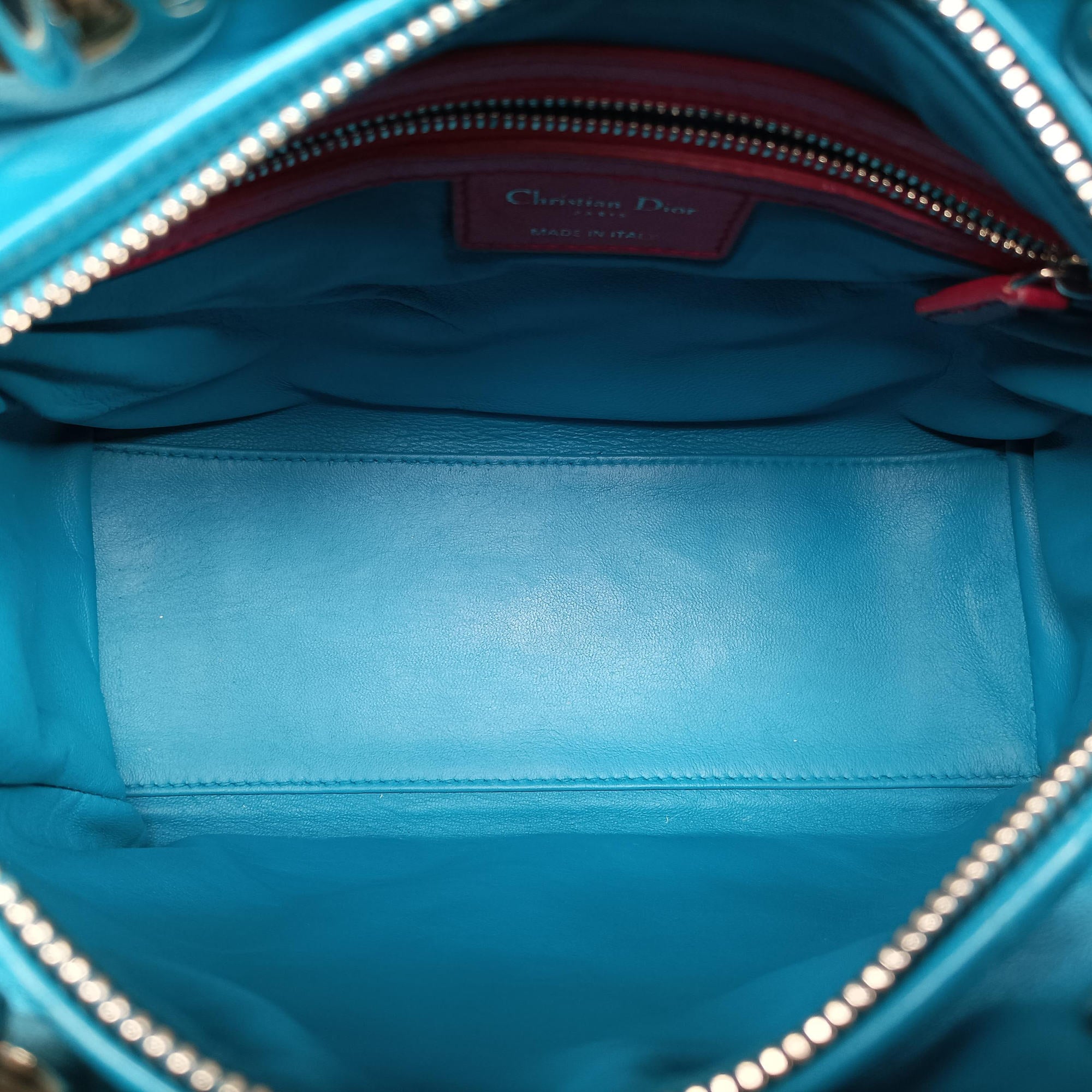 Vintage Christian Dior Lady Dior Navy×Pink×Light Blue lambskin  handbag | stylenewstar