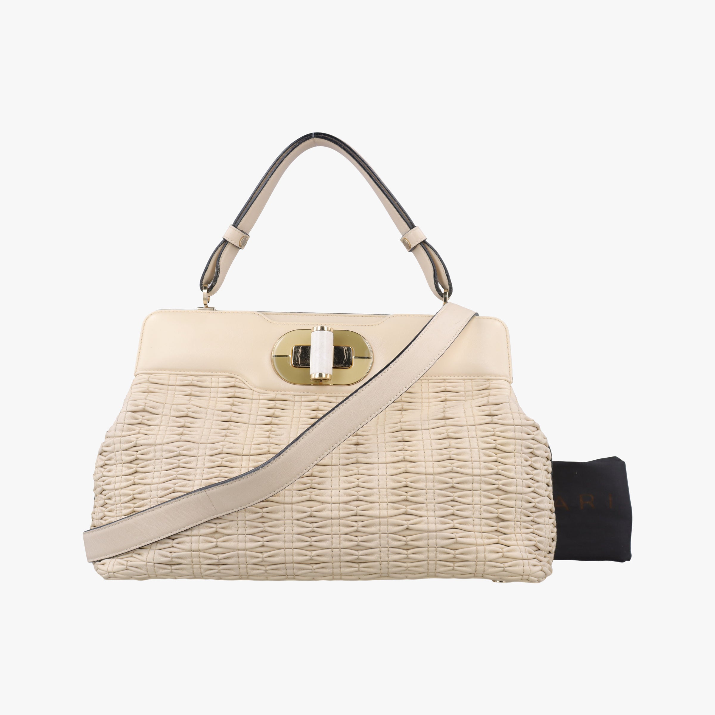 Vintage Bvlgari Isabella Rossellini ivory Leather  shoulderbag | stylenewstar
