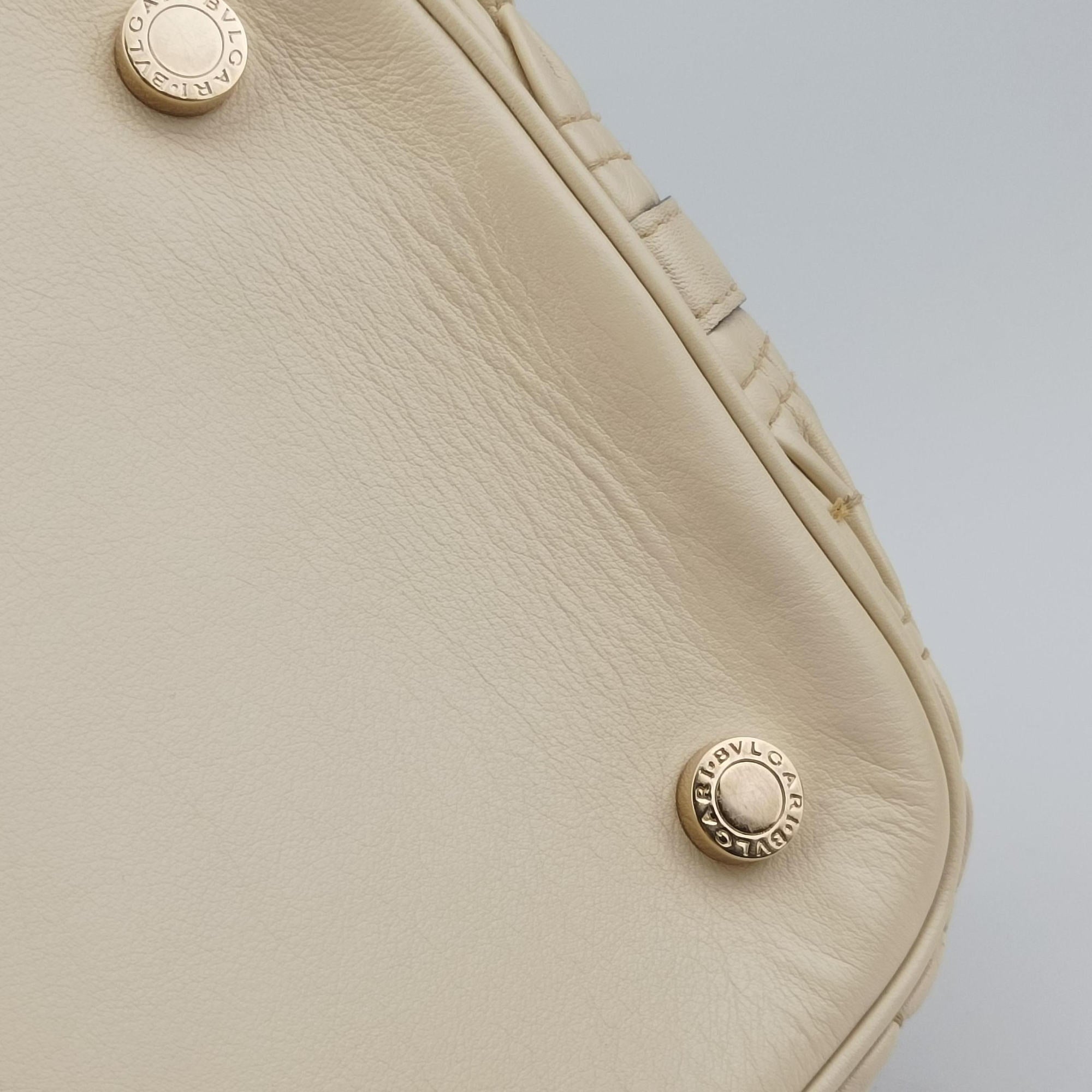 Vintage Bvlgari Isabella Rossellini ivory Leather  shoulderbag | stylenewstar
