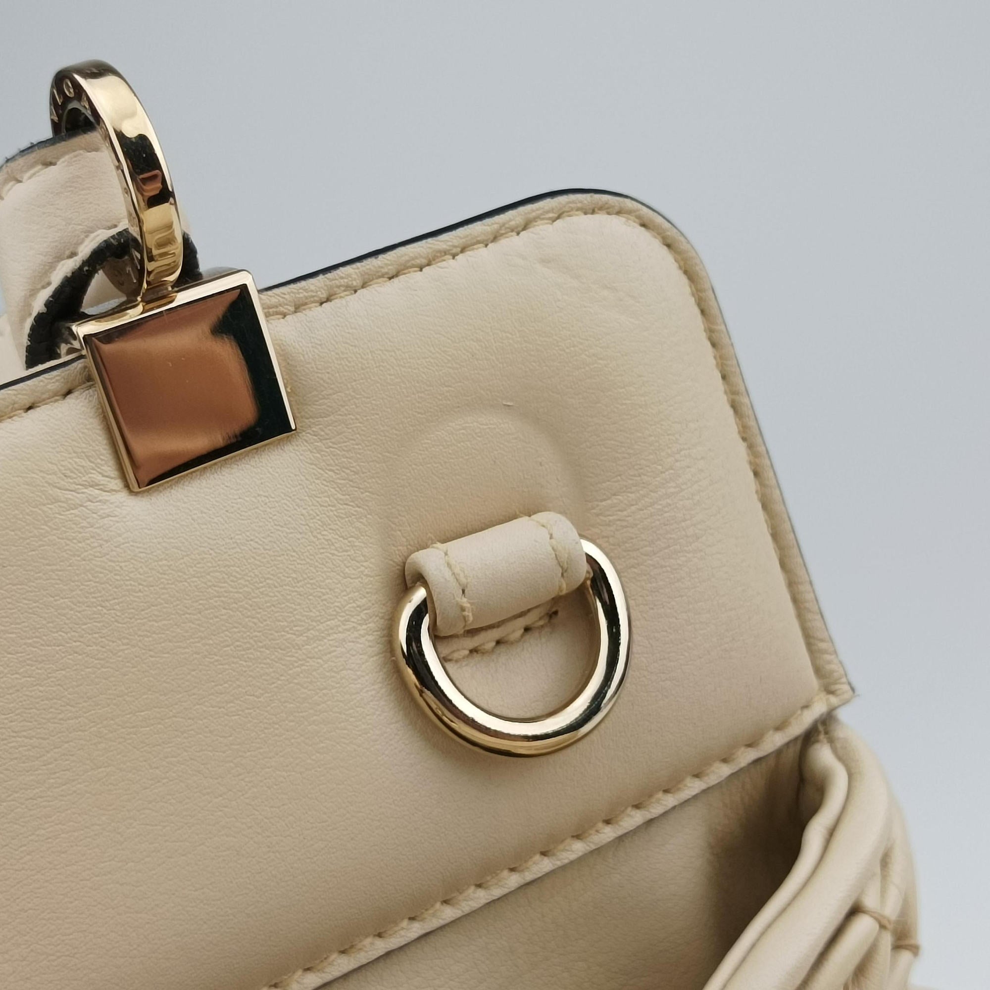 Vintage Bvlgari Isabella Rossellini ivory Leather  shoulderbag | stylenewstar