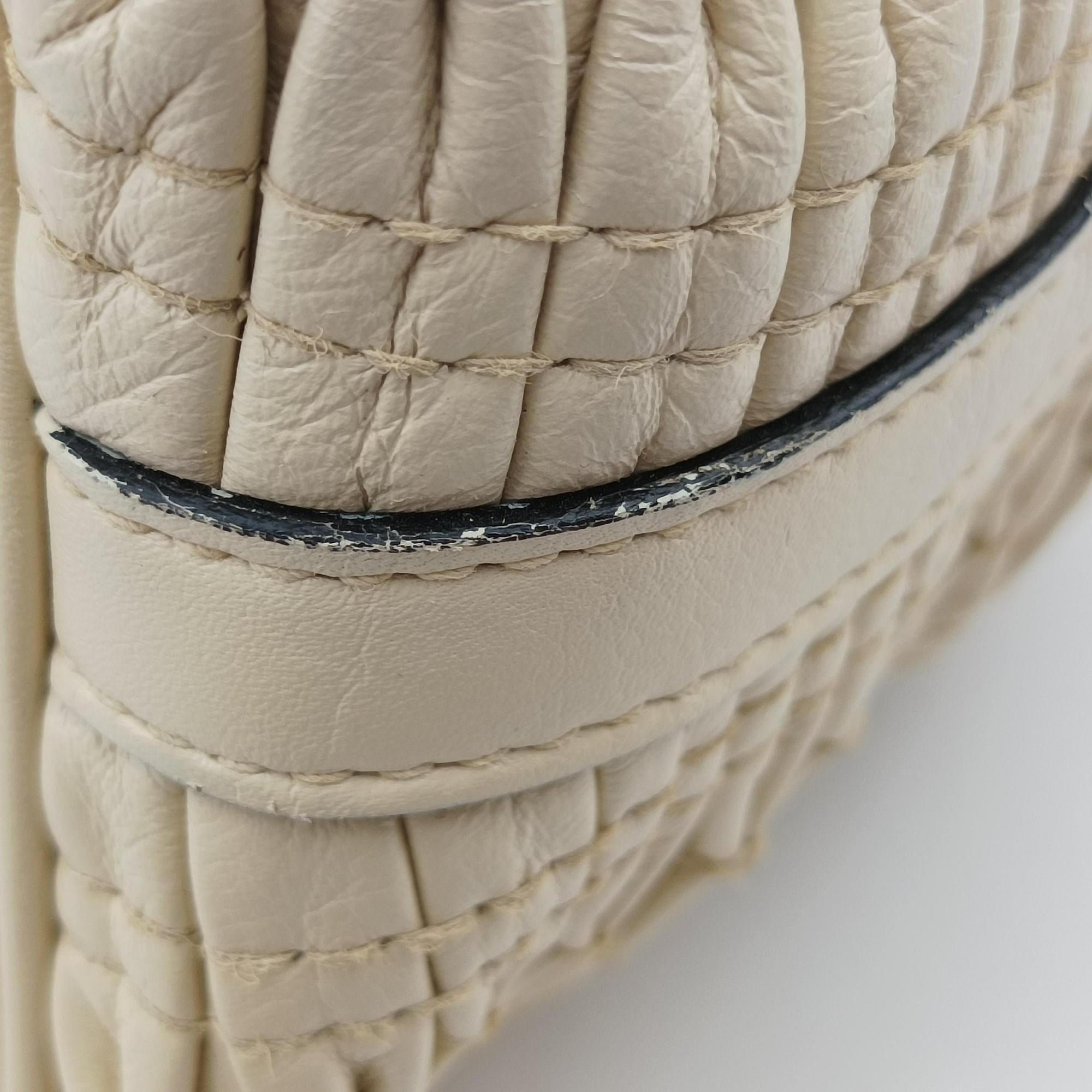 Vintage Bvlgari Isabella Rossellini ivory Leather  shoulderbag | stylenewstar