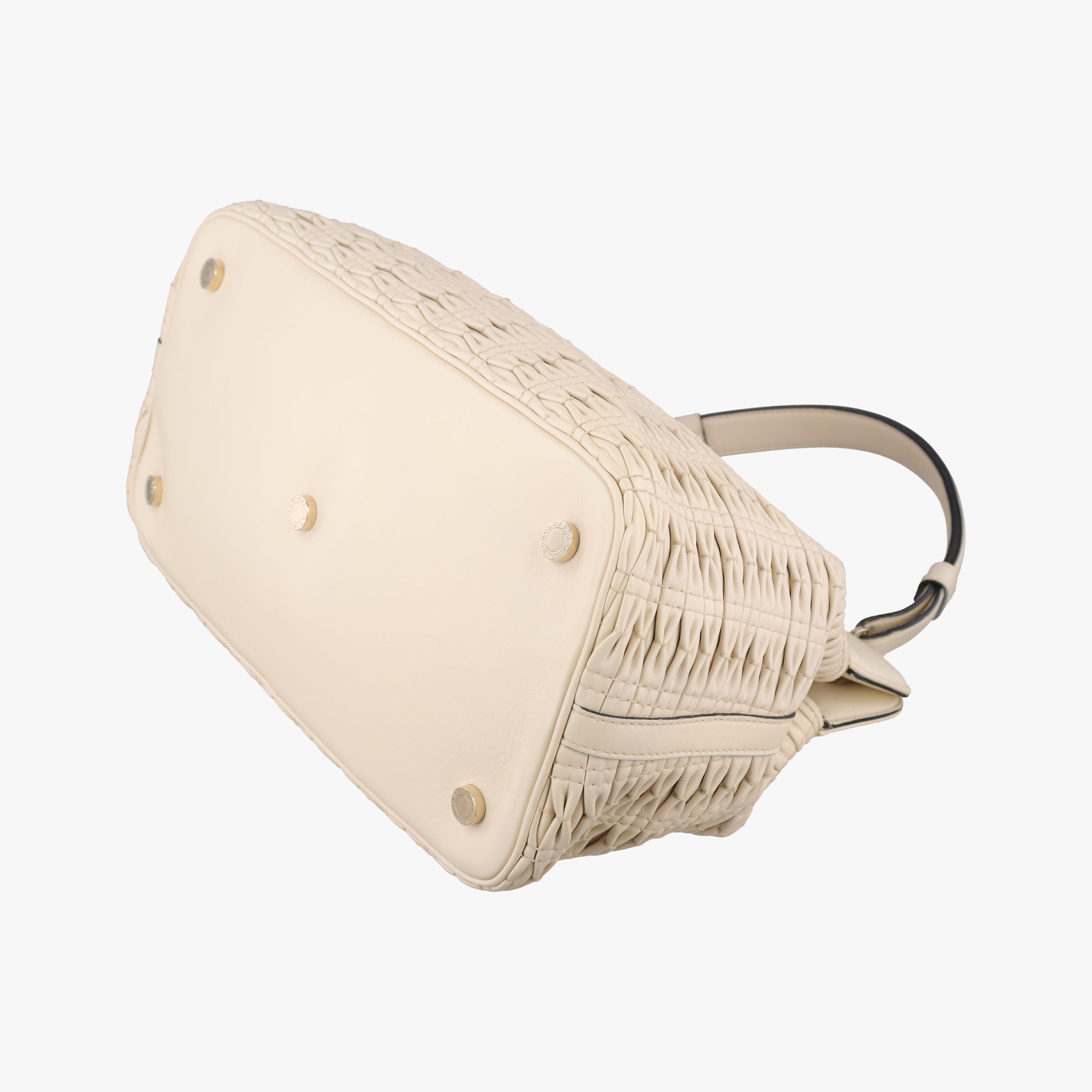 Vintage Bvlgari Isabella Rossellini ivory Leather  shoulderbag | stylenewstar