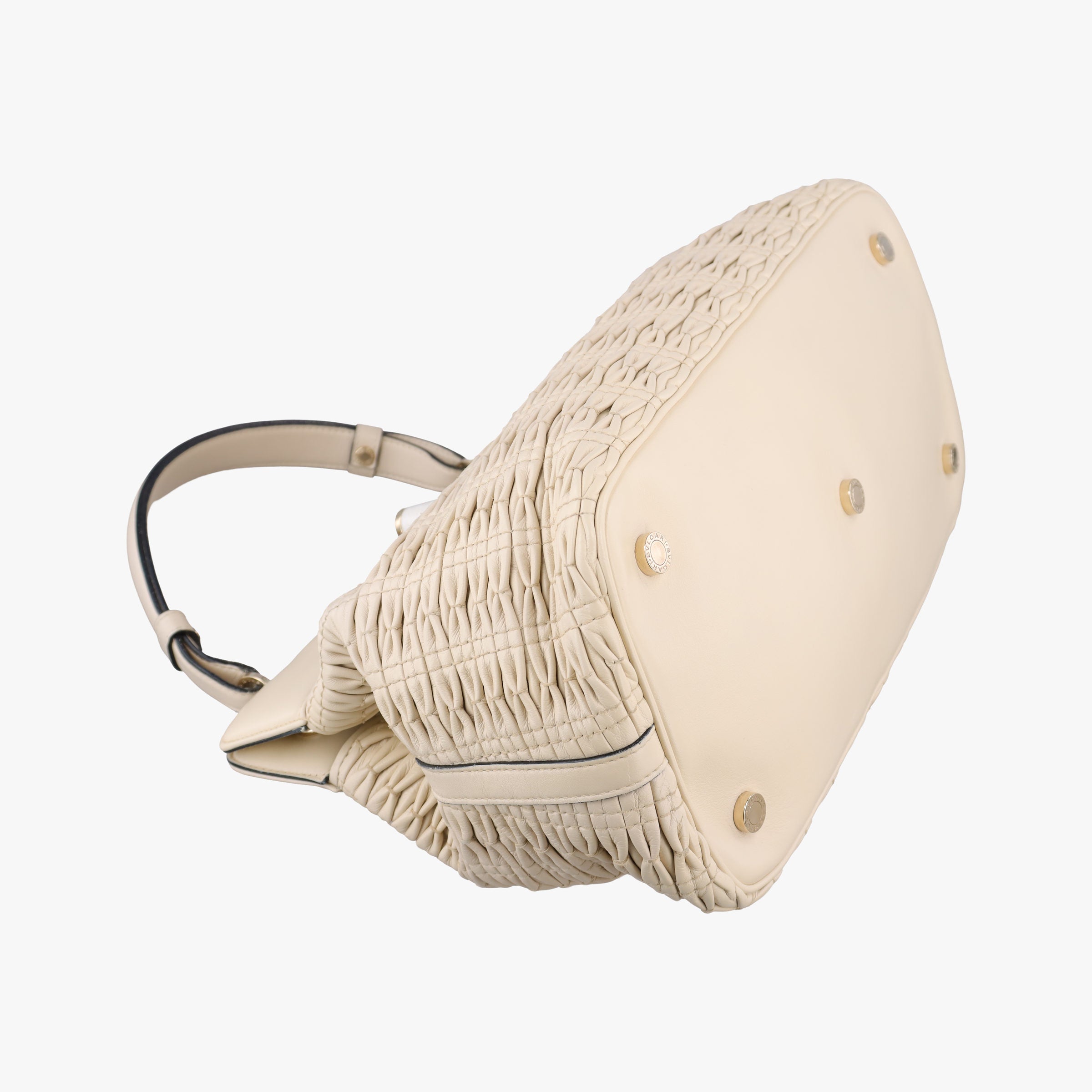 Vintage Bvlgari Isabella Rossellini ivory Leather  shoulderbag | stylenewstar