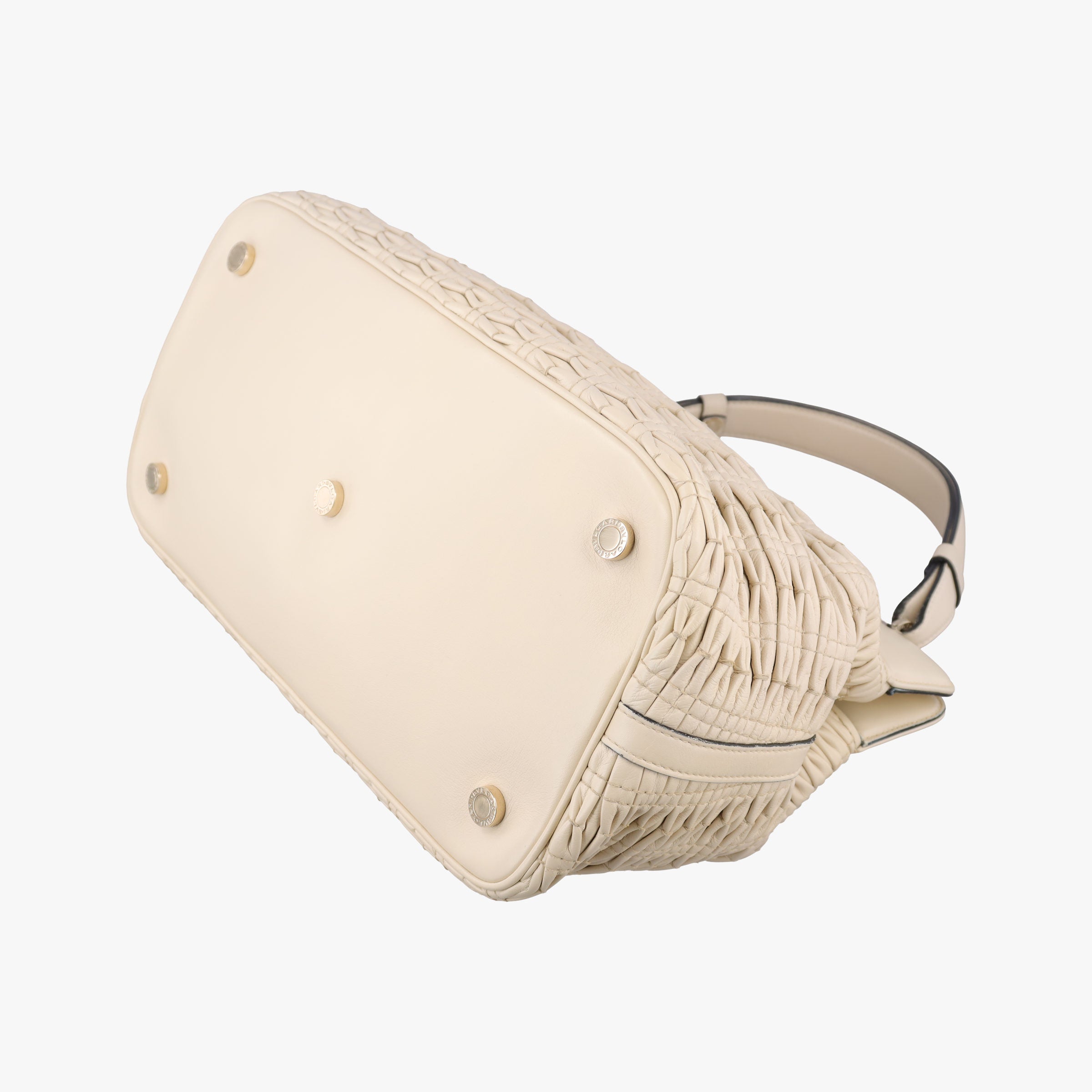 Vintage Bvlgari Isabella Rossellini ivory Leather  shoulderbag | stylenewstar