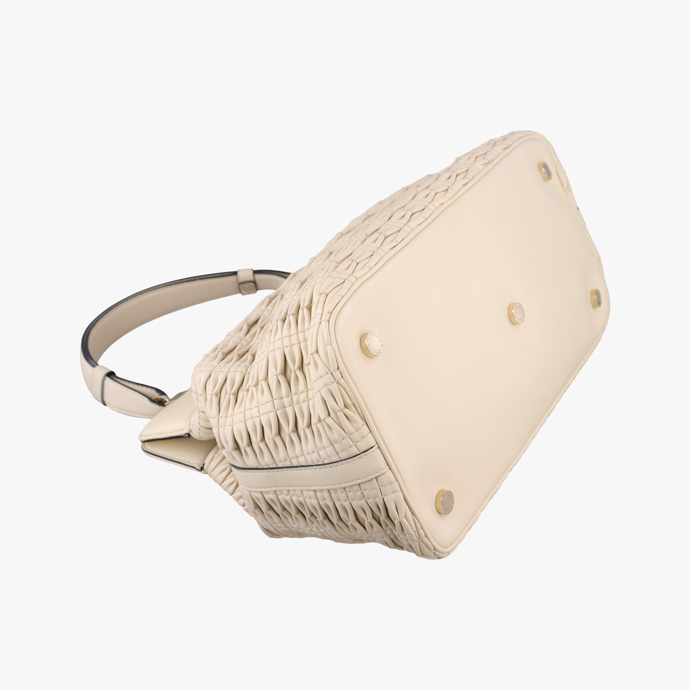 Vintage Bvlgari Isabella Rossellini ivory Leather  shoulderbag | stylenewstar