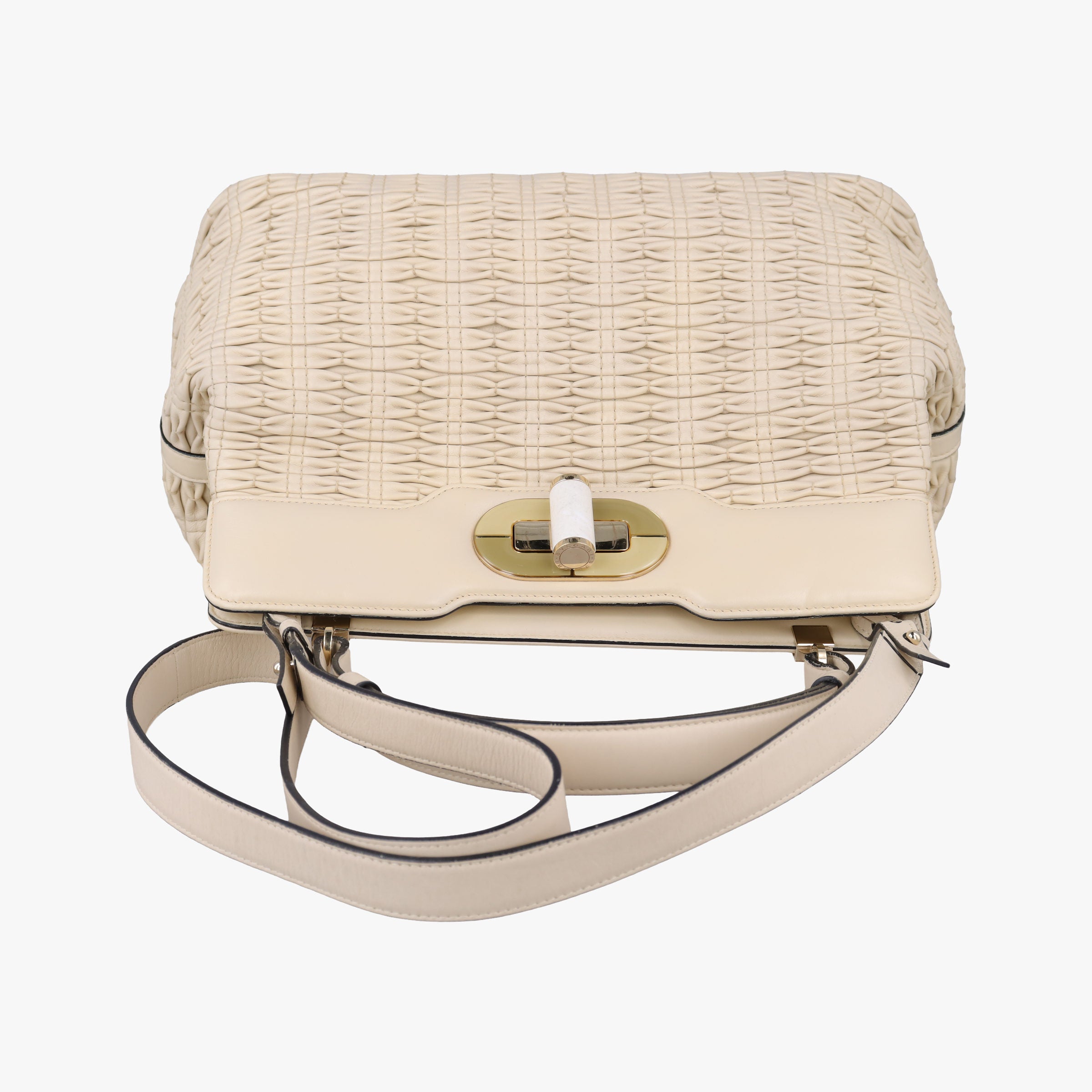 Vintage Bvlgari Isabella Rossellini ivory Leather  shoulderbag | stylenewstar