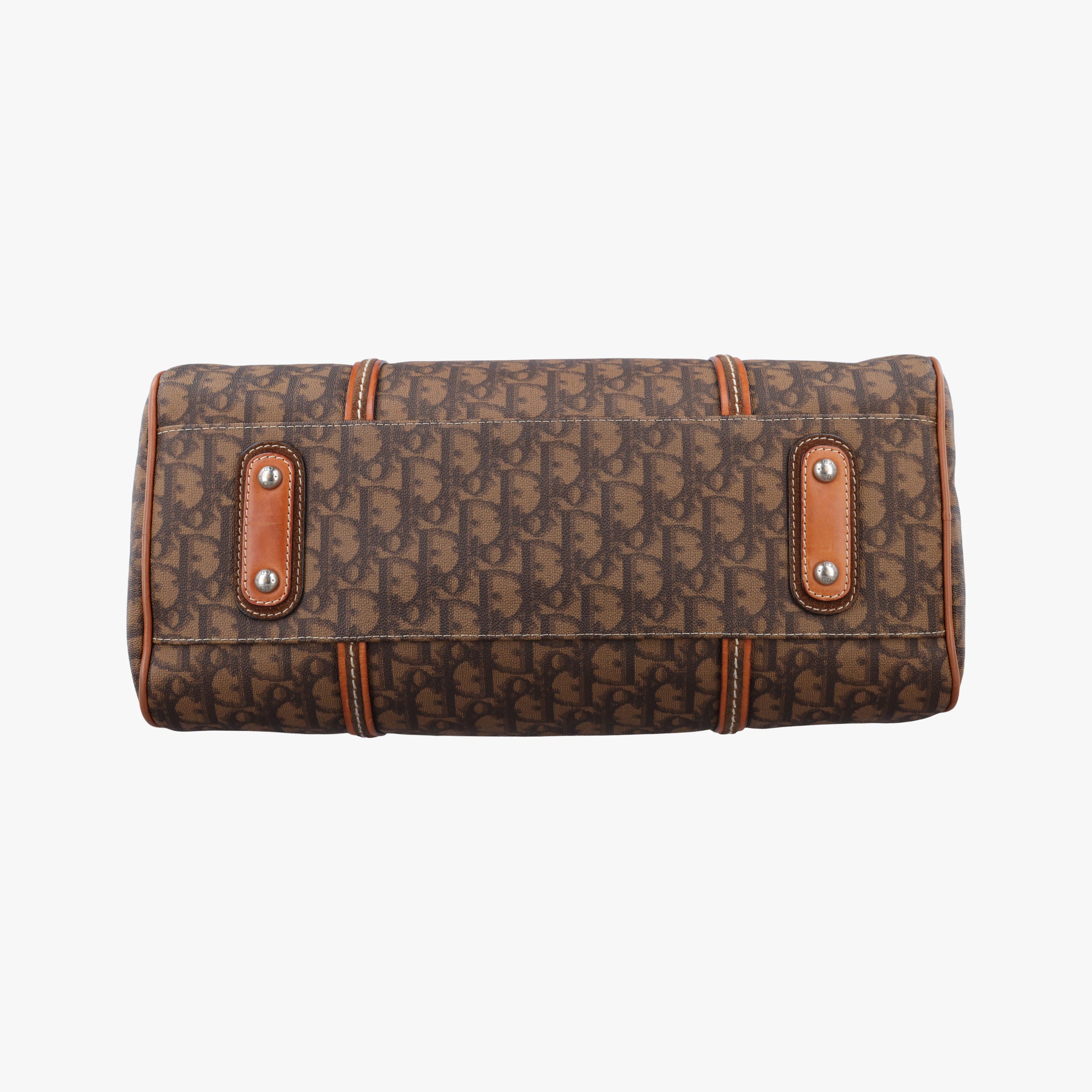 Pre-owned Christian Dior Trotter Romantique  Bow Brown×Multicolour PVC coated canvas×Leather  handbag | stylenewstar