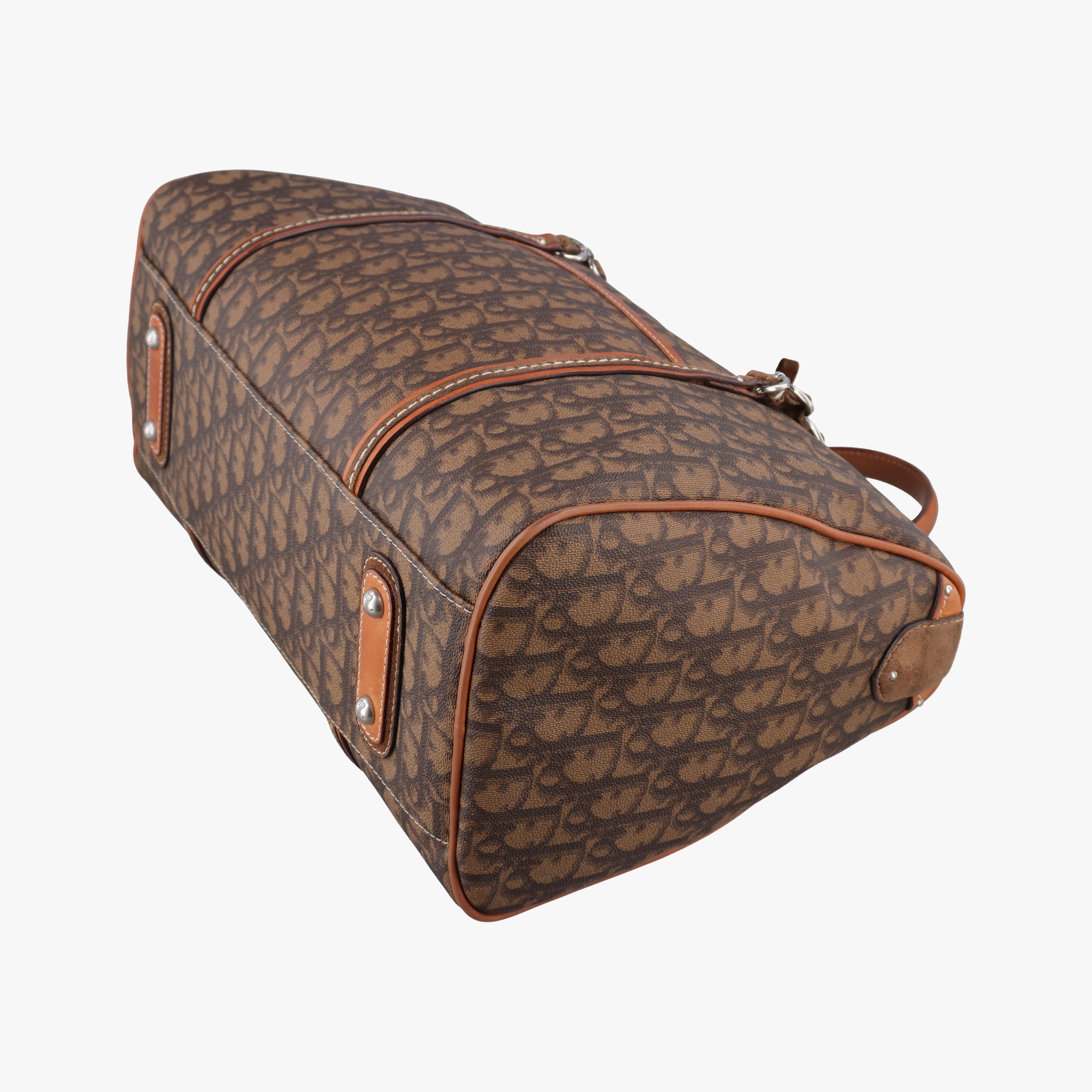 Pre-owned Christian Dior Trotter Romantique  Bow Brown×Multicolour PVC coated canvas×Leather  handbag | stylenewstar