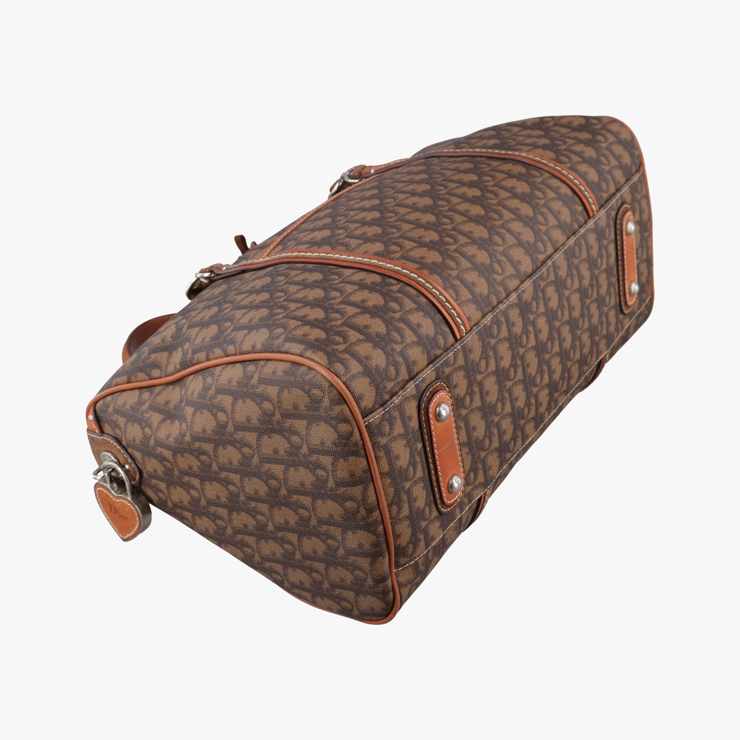 Pre-owned Christian Dior Trotter Romantique  Bow Brown×Multicolour PVC coated canvas×Leather  handbag | stylenewstar