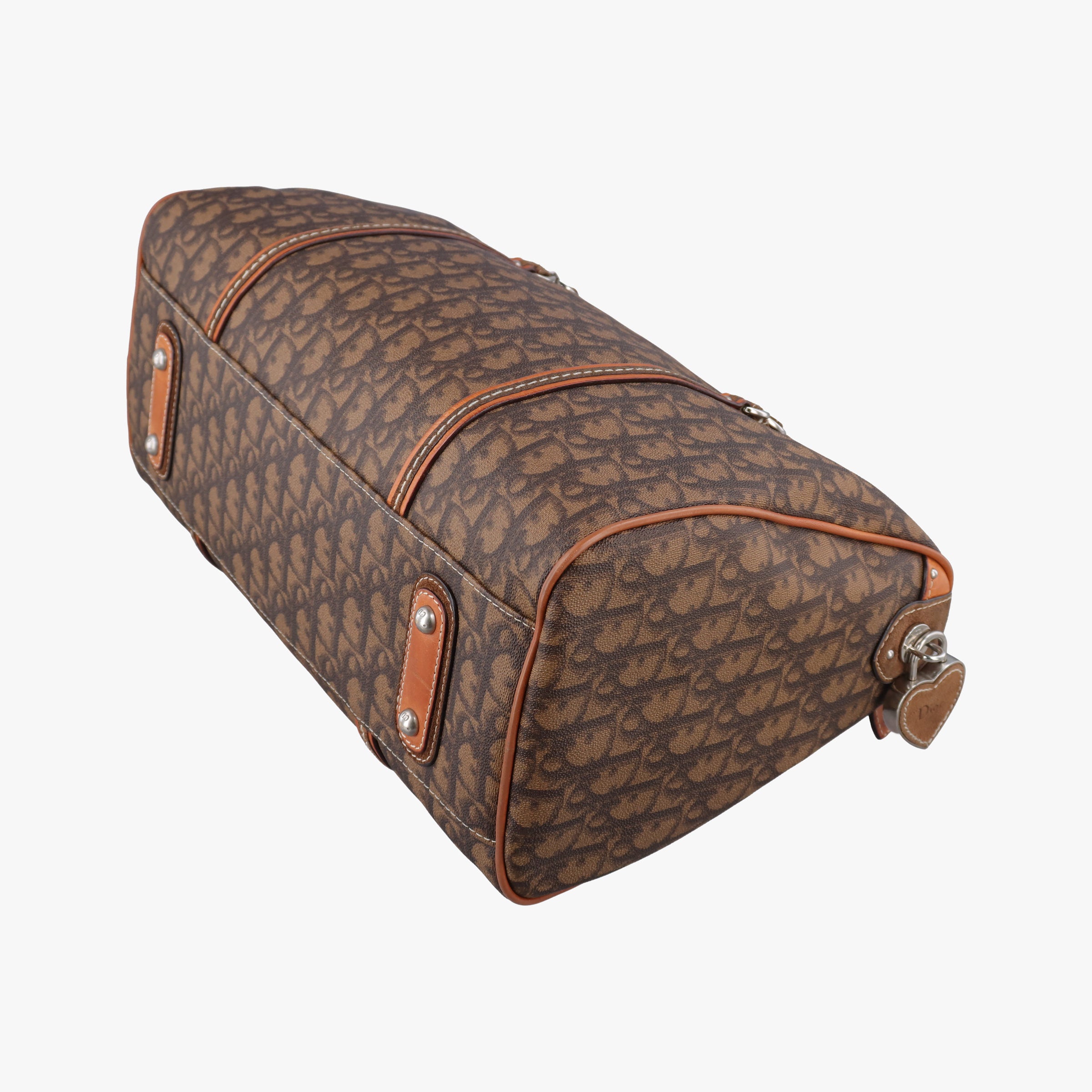 Pre-owned Christian Dior Trotter Romantique  Bow Brown×Multicolour PVC coated canvas×Leather  handbag | stylenewstar