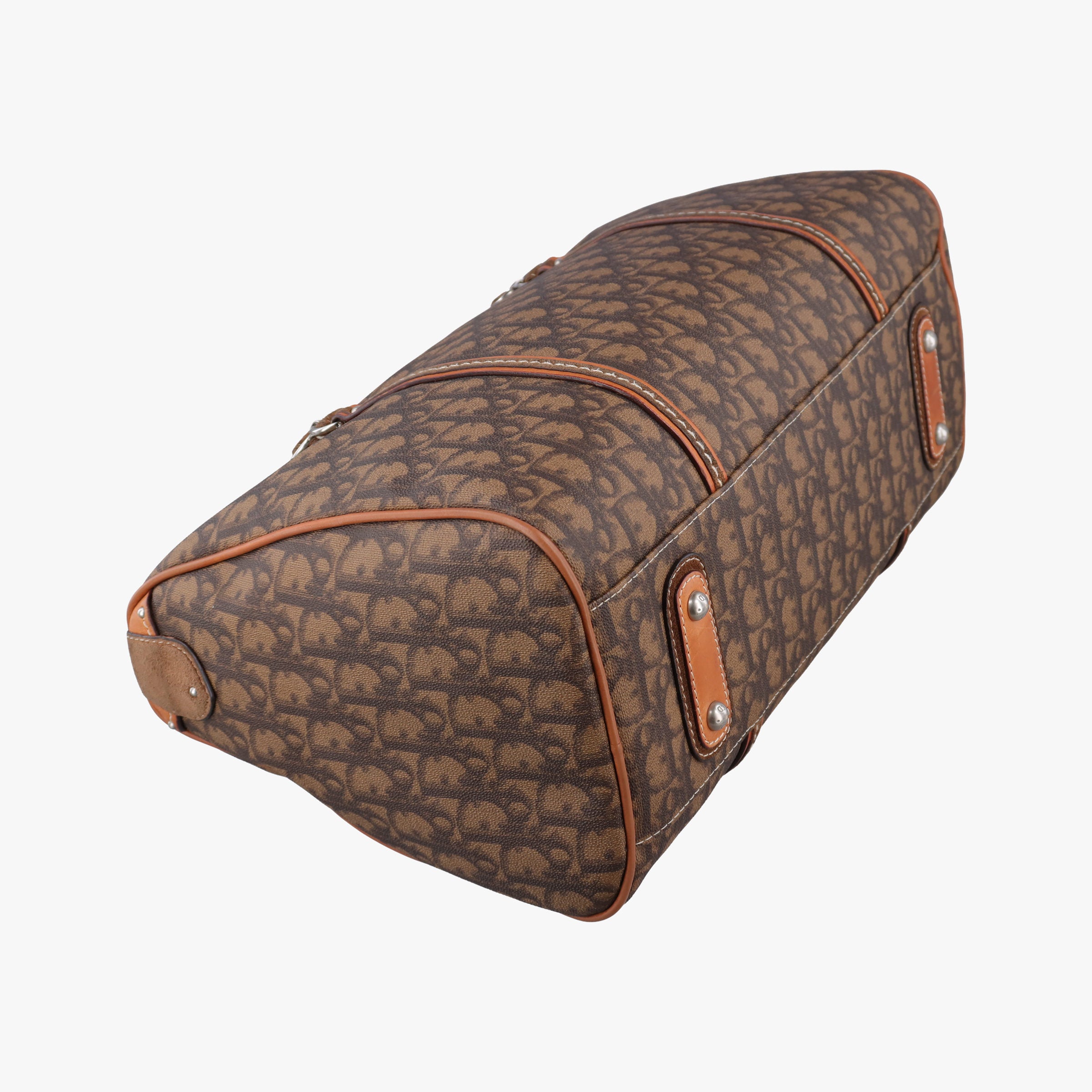 Pre-owned Christian Dior Trotter Romantique  Bow Brown×Multicolour PVC coated canvas×Leather  handbag | stylenewstar