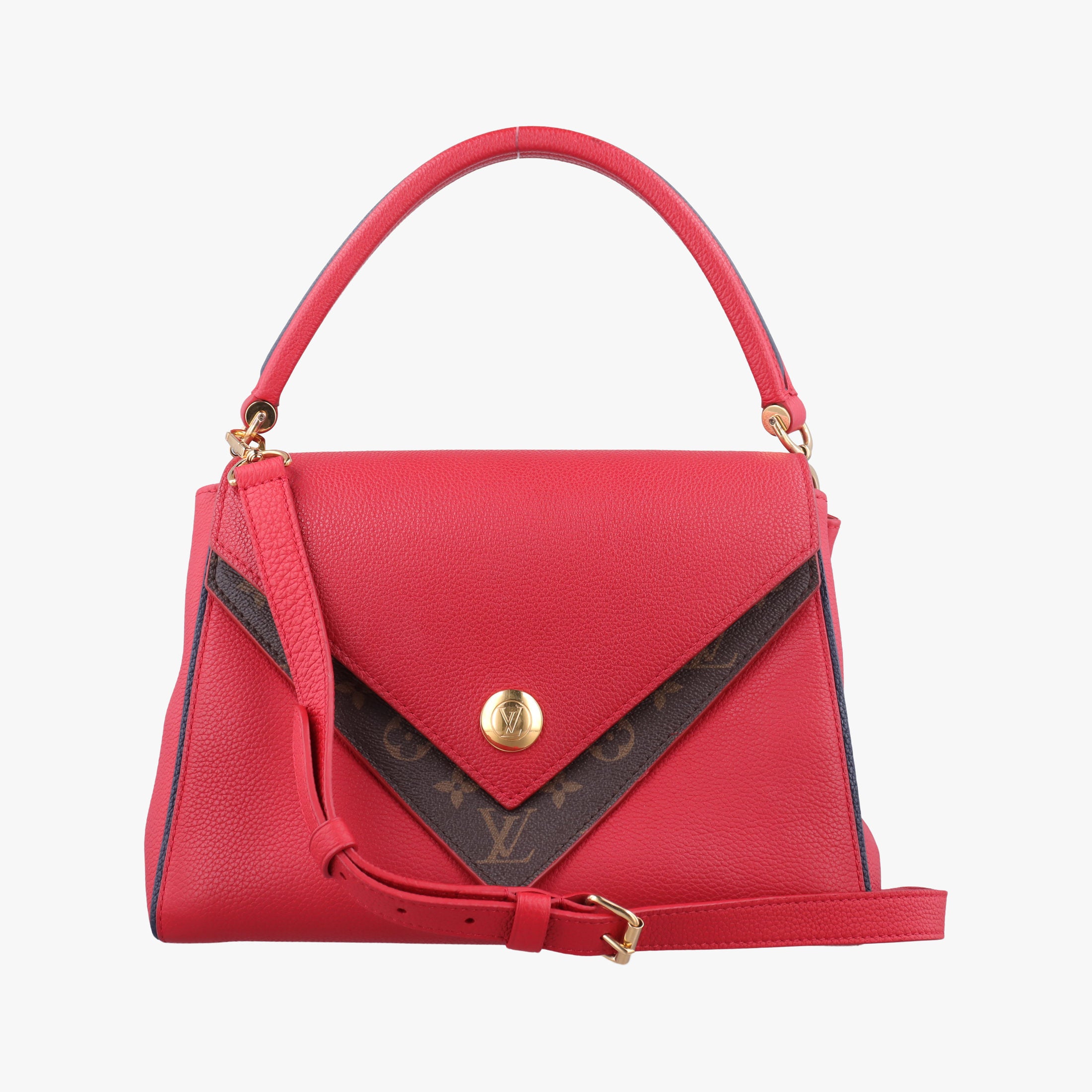 Pre-owned Louis Vuitton DOUBLE V ruby Monogram Canvas ácalf leather M54624 shoulderbag | stylenewstar