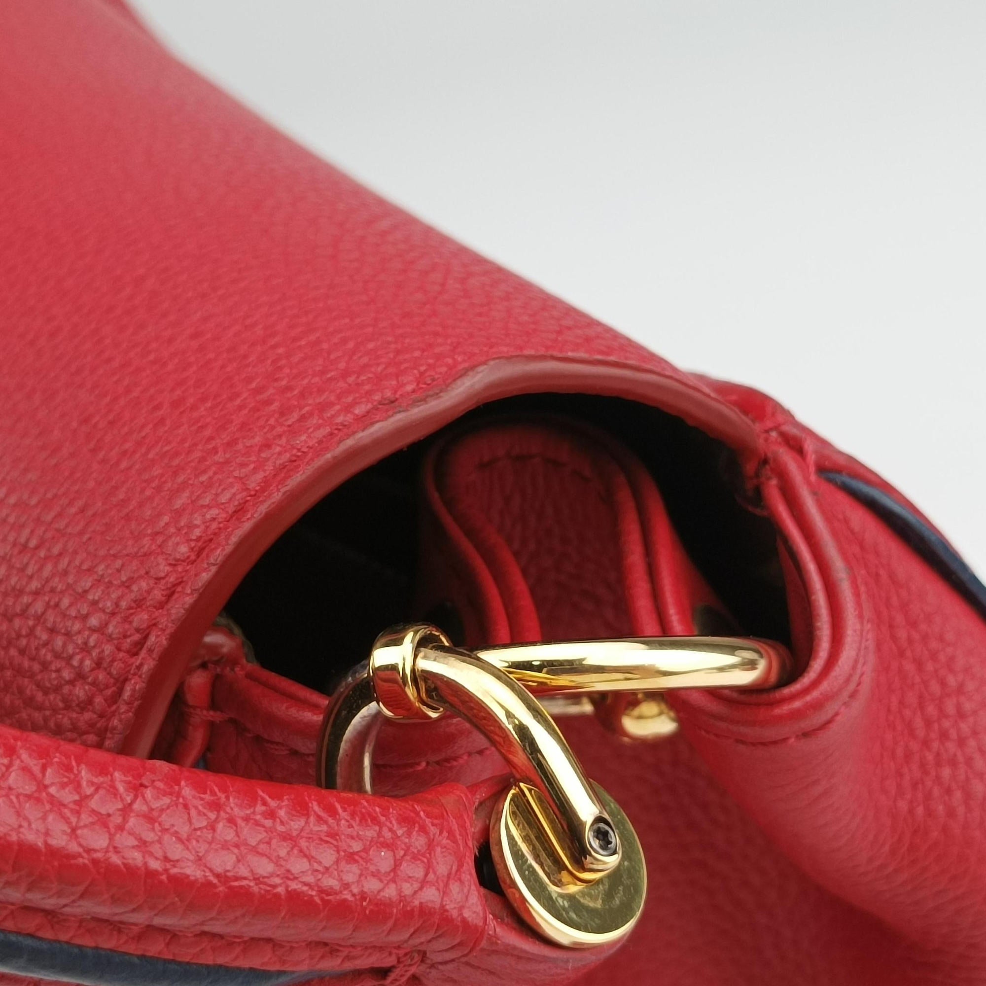 Pre-owned Louis Vuitton DOUBLE V ruby Monogram Canvas ácalf leather M54624 shoulderbag | stylenewstar