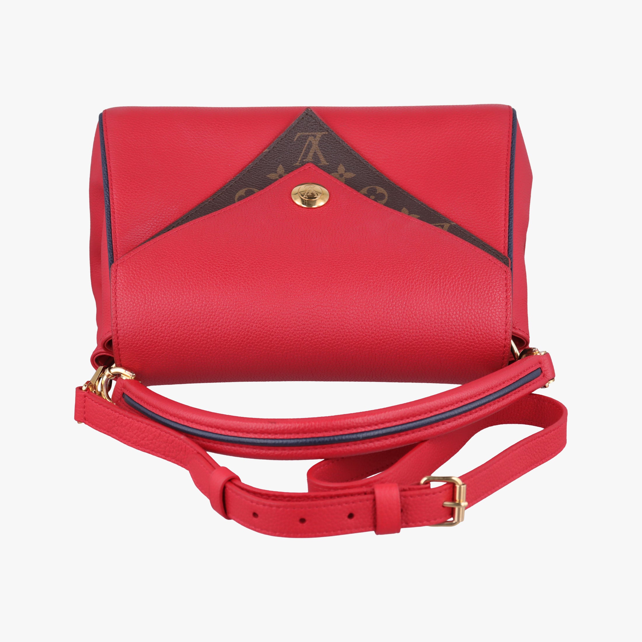 Pre-owned Louis Vuitton DOUBLE V ruby Monogram Canvas ácalf leather M54624 shoulderbag | stylenewstar