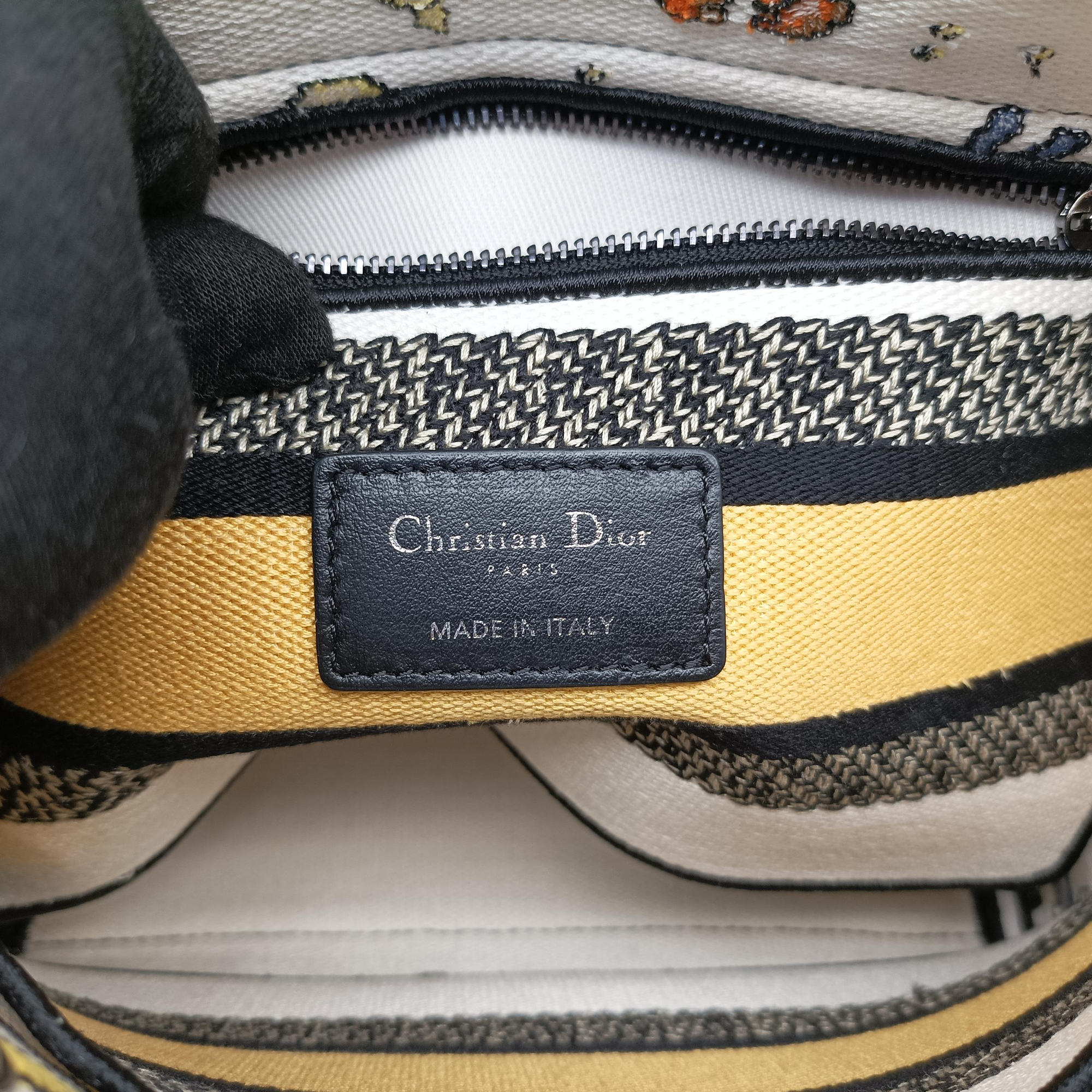 Vintage Christian Dior Lady D-Lite Ecru Multicolor Canvas  shoulderbag | stylenewstar