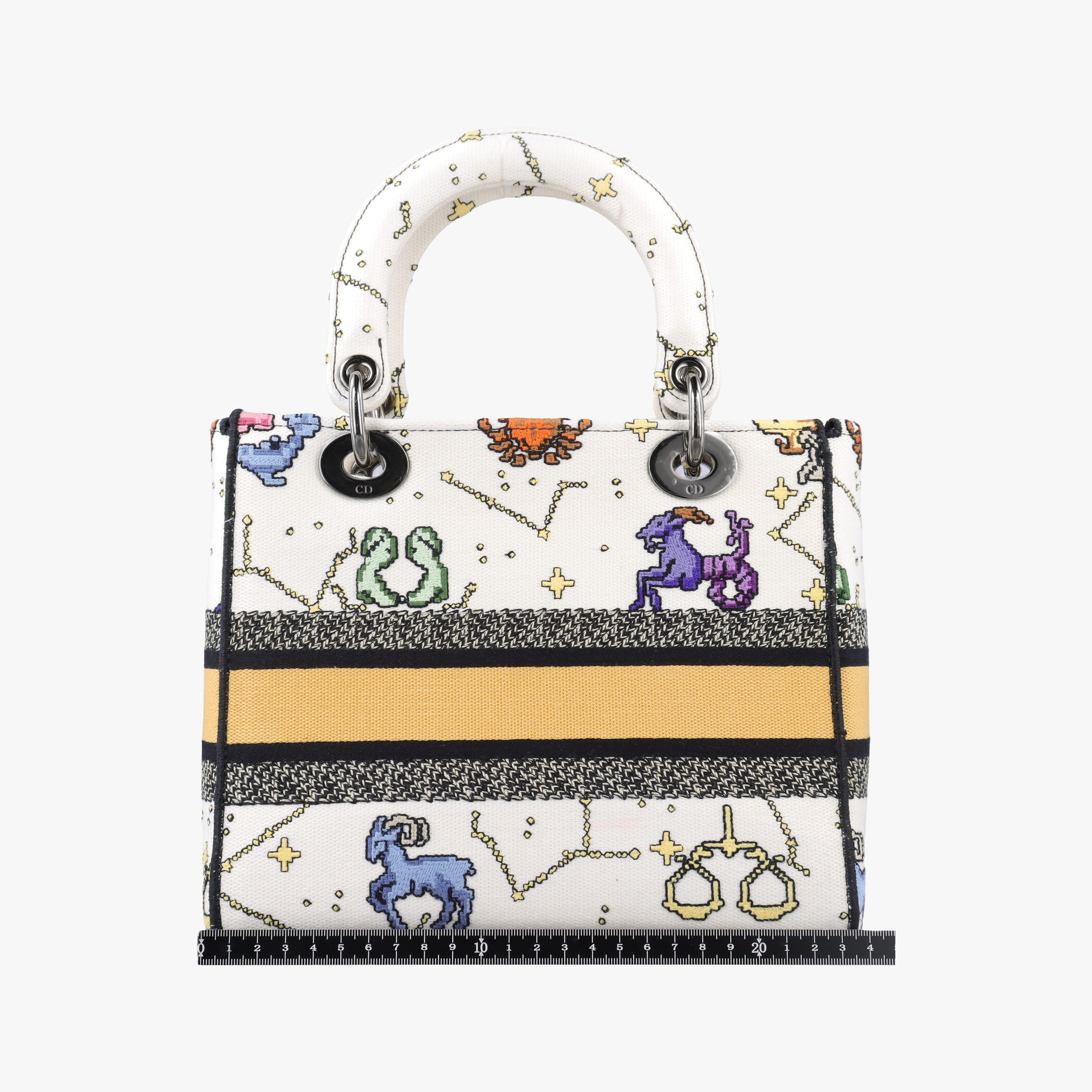 Vintage Christian Dior Lady D-Lite Ecru Multicolor Canvas  shoulderbag | stylenewstar