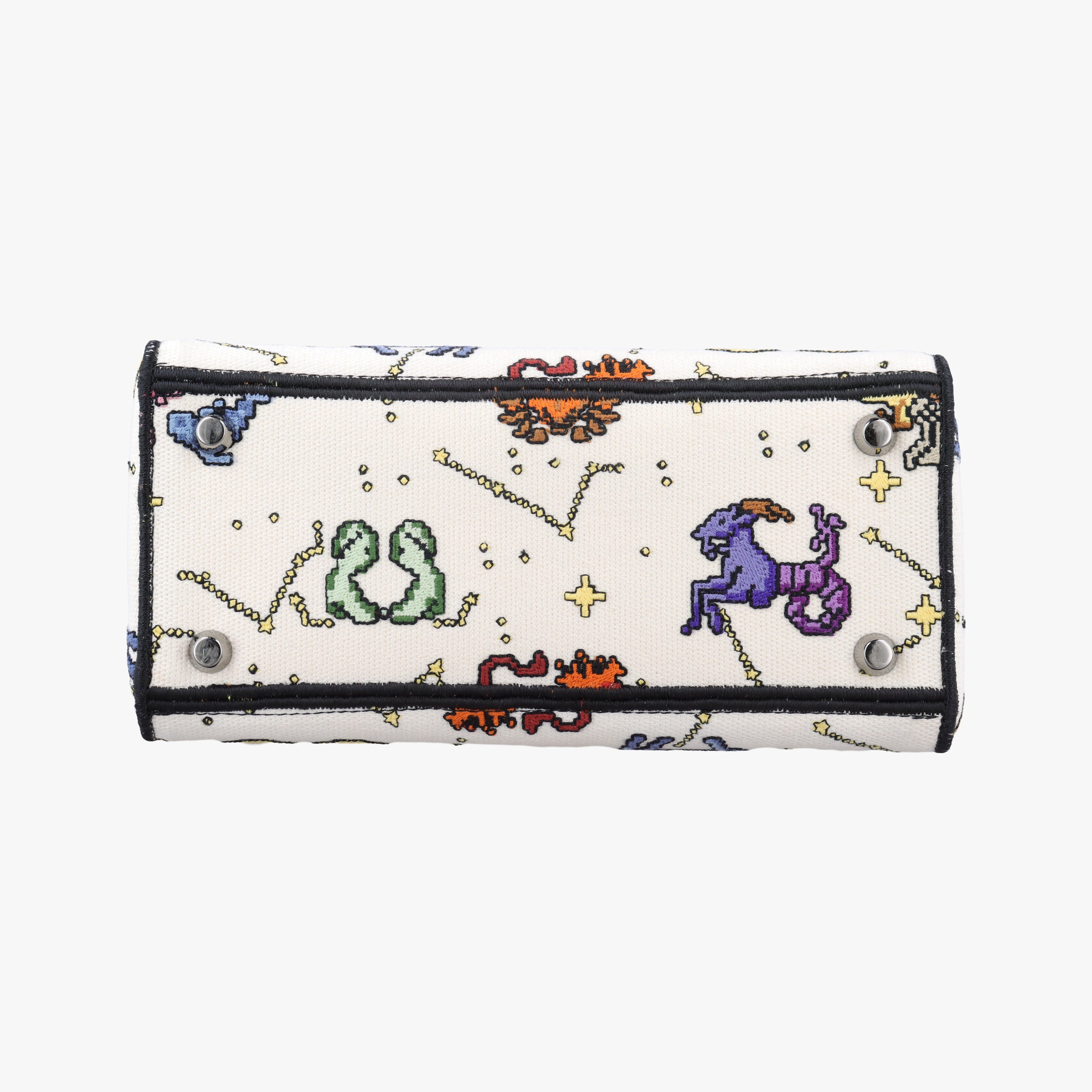 Vintage Christian Dior Lady D-Lite Ecru Multicolor Canvas  shoulderbag | stylenewstar