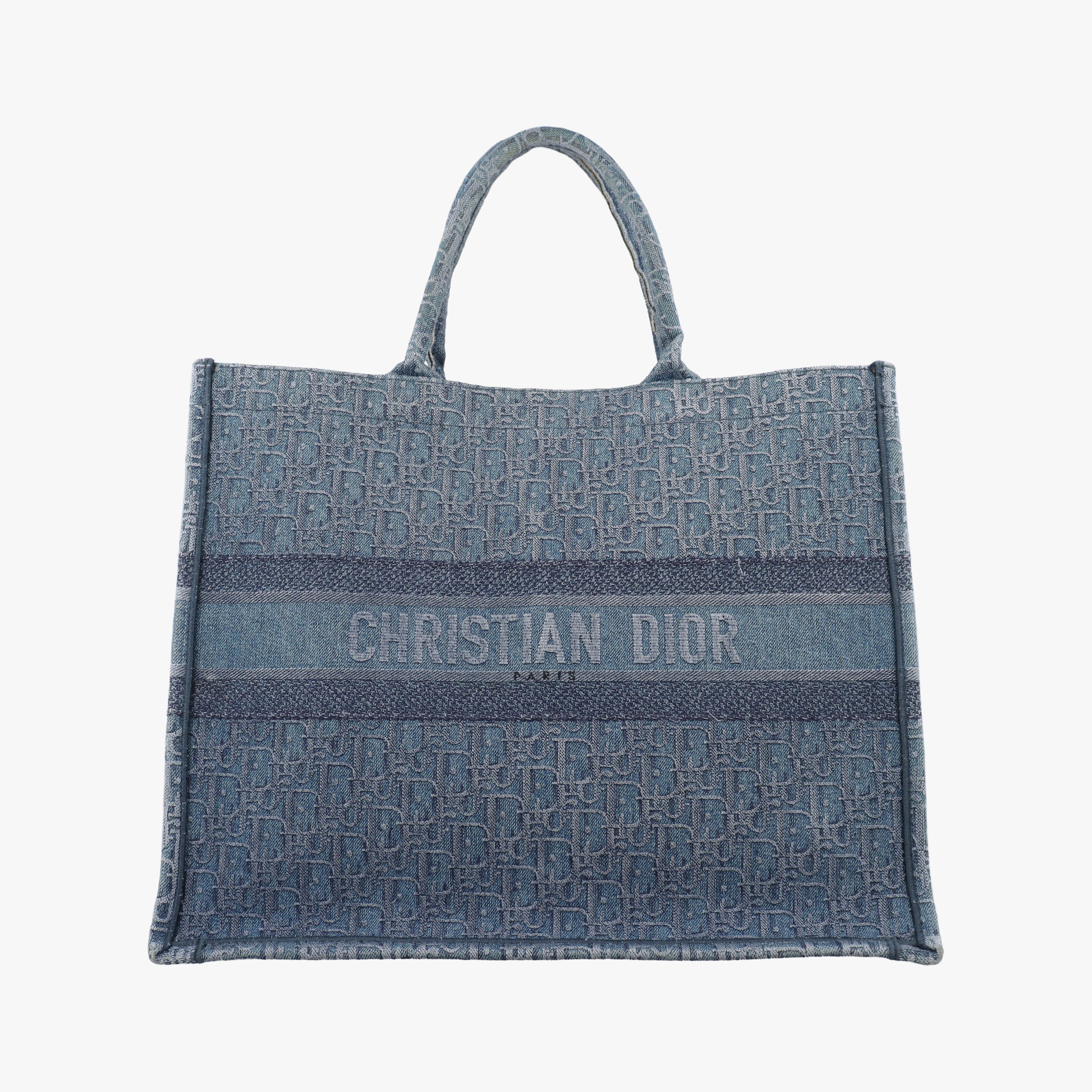 Secondhand Christian Dior BOOK TOTE Navy Denim  handbag | stylenewstar