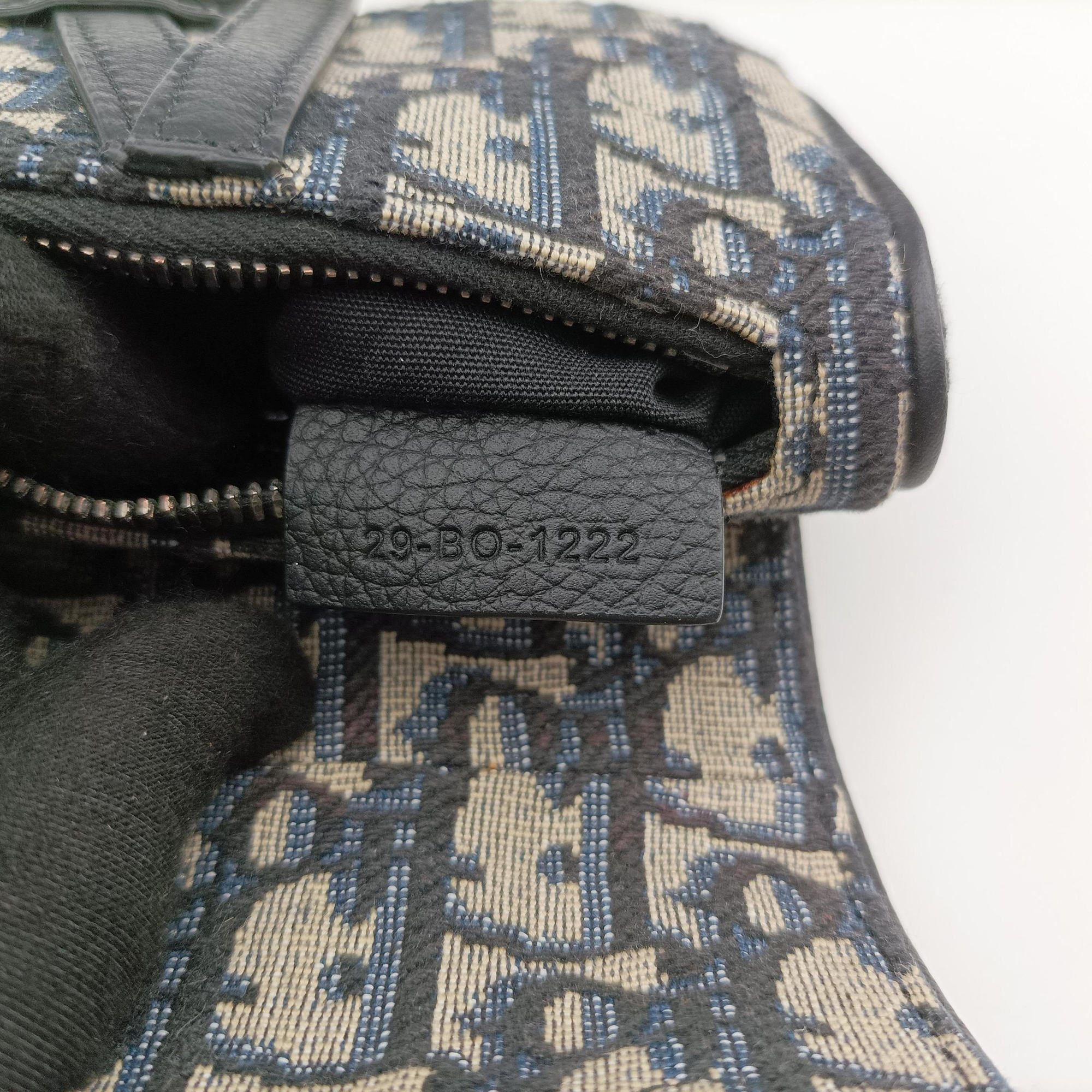 Pre-owned Christian Dior saddle Navy×Gray Jacquard  bum bag/waist bag | stylenewstar