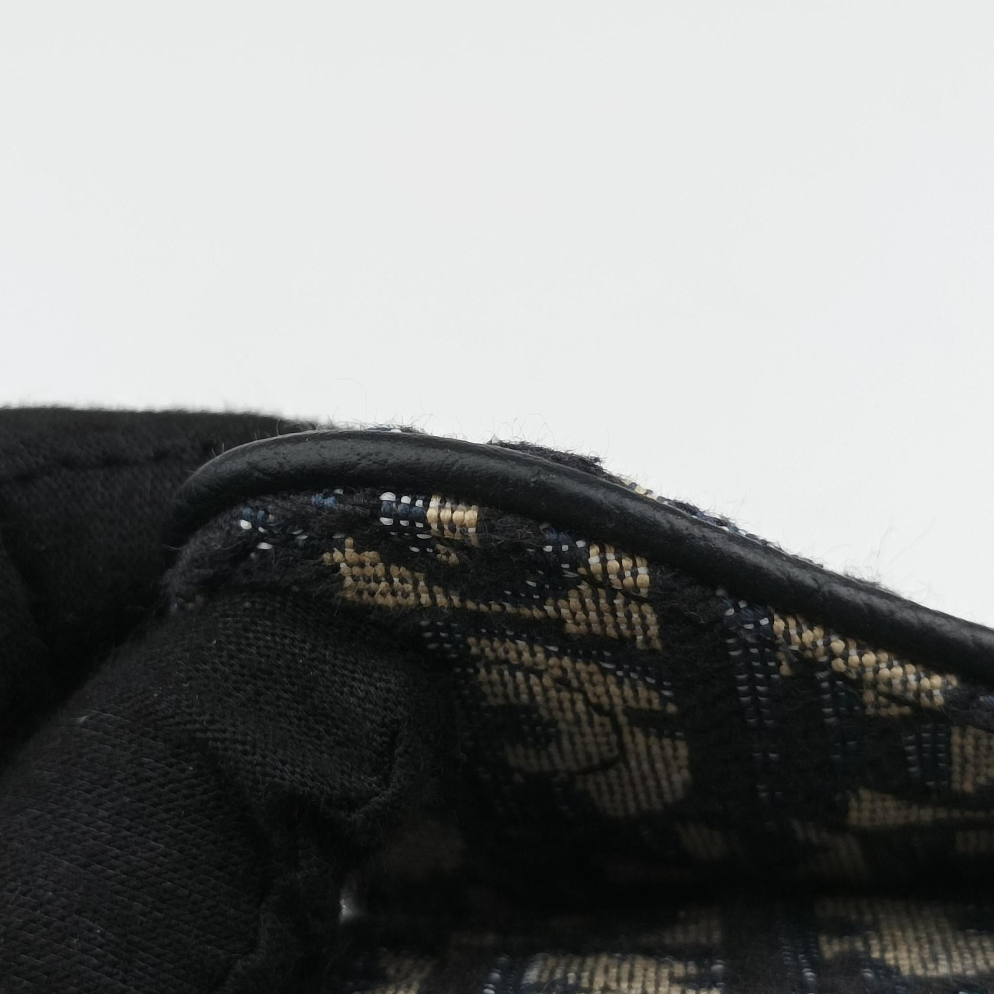 Pre-owned Christian Dior saddle Navy×Gray Jacquard  bum bag/waist bag | stylenewstar