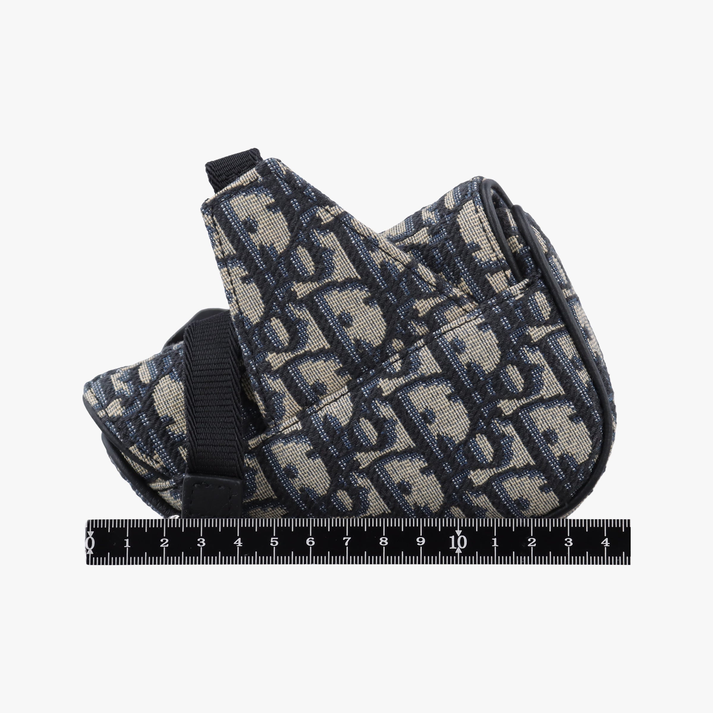 Pre-owned Christian Dior saddle Navy×Gray Jacquard  bum bag/waist bag | stylenewstar