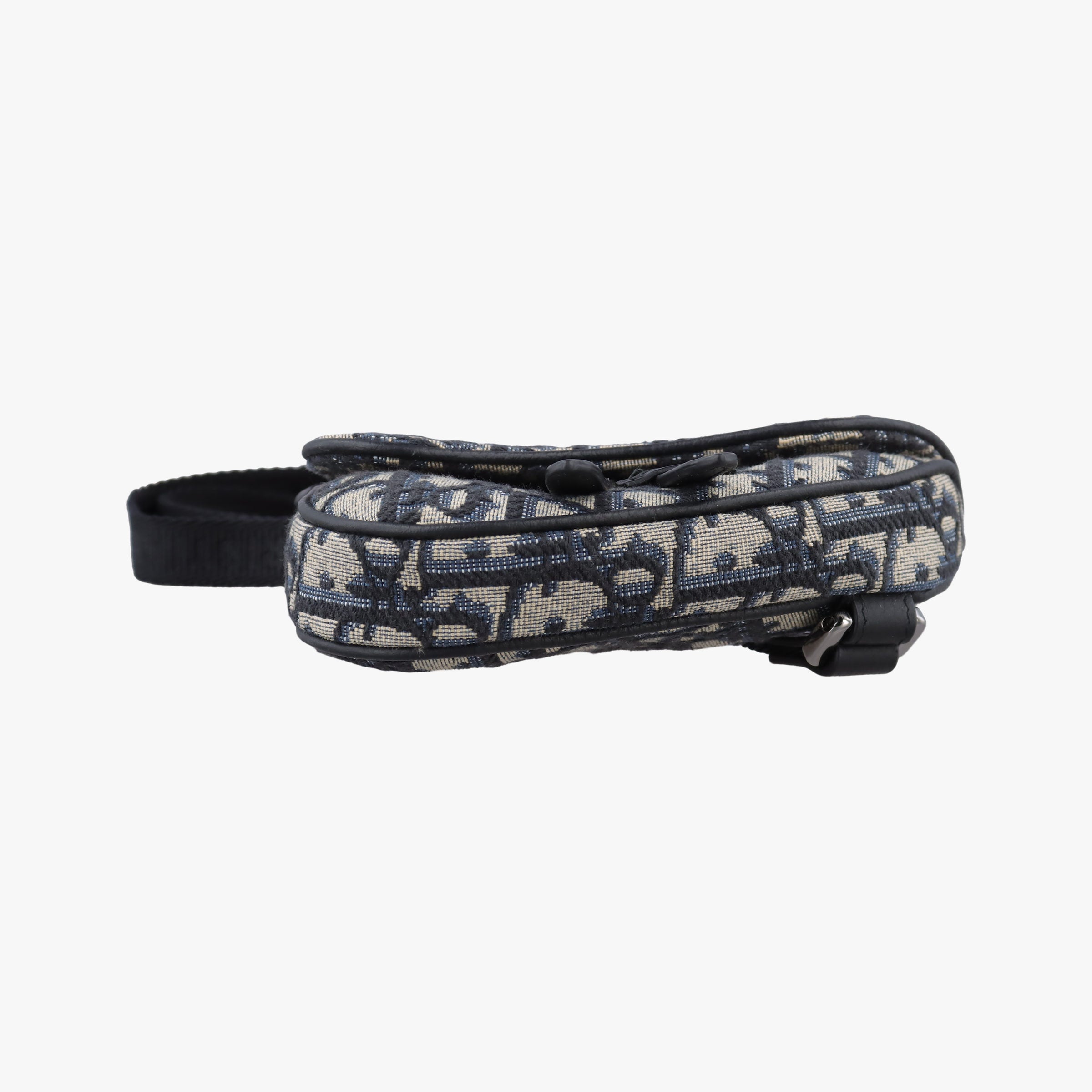 Pre-owned Christian Dior saddle Navy×Gray Jacquard  bum bag/waist bag | stylenewstar